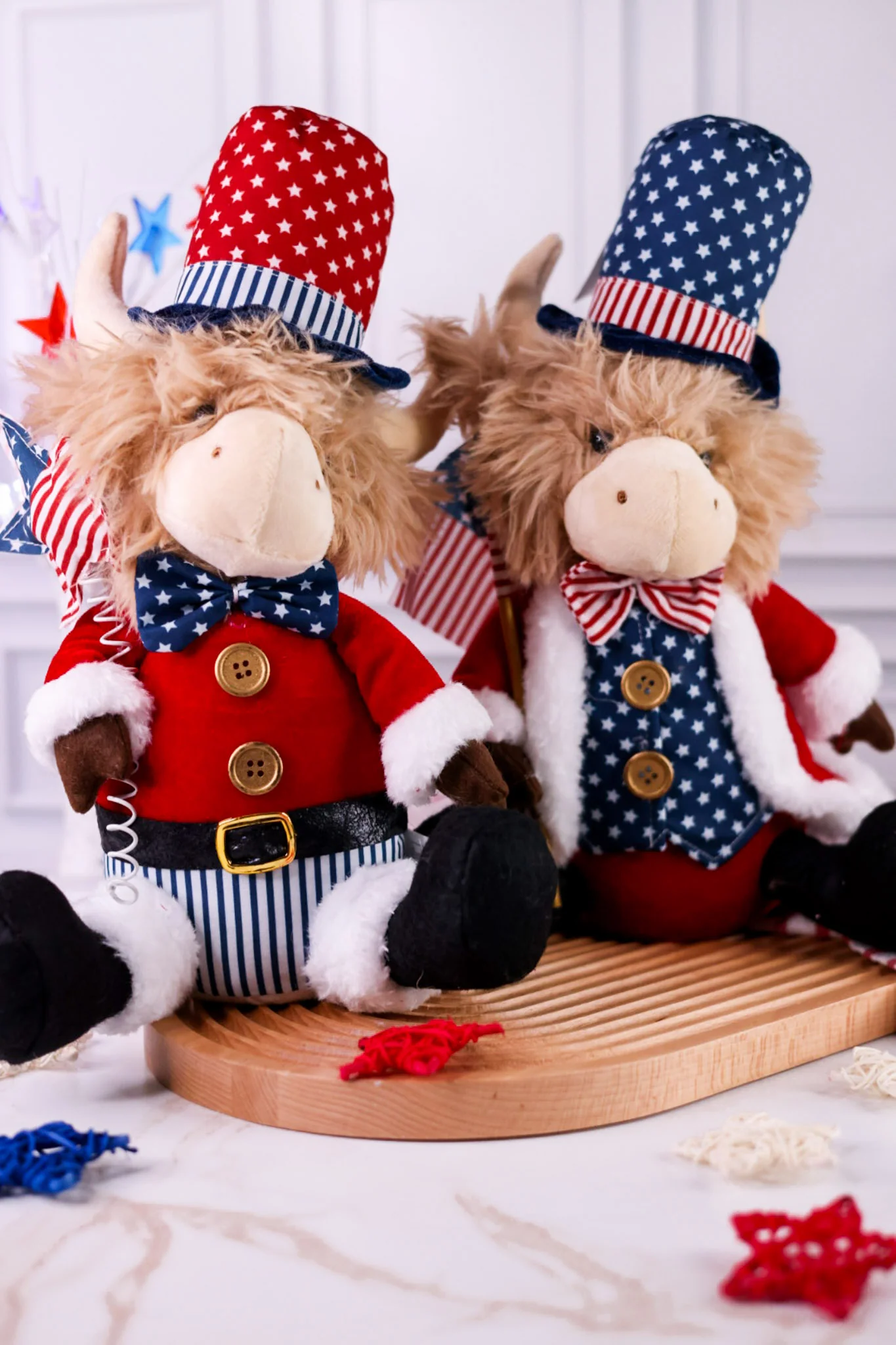 12" Plush Americana Highland Cow (2 Styles) FINAL SALE - Image 4