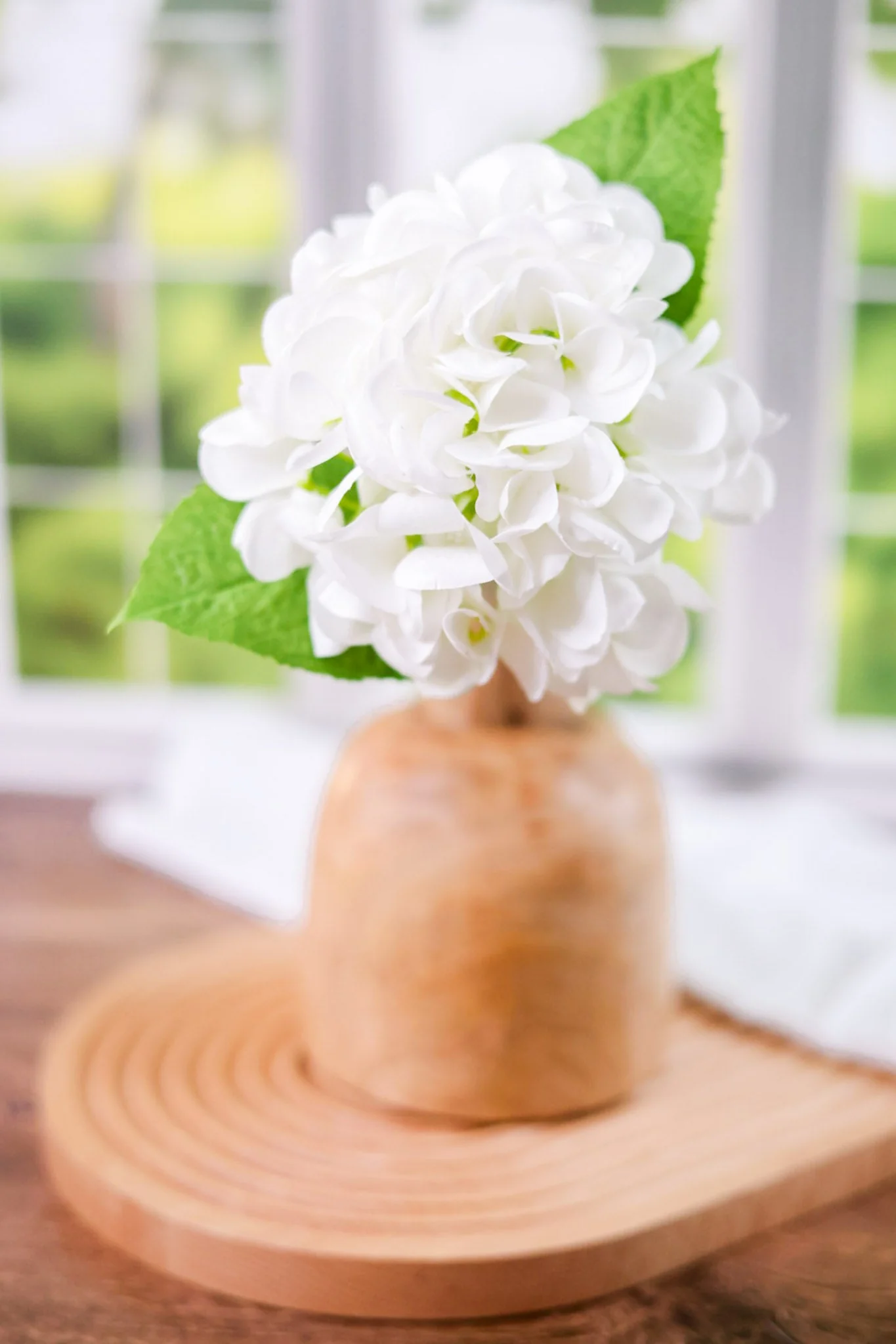 12" Real Touch White Hydrangea FINAL SALE