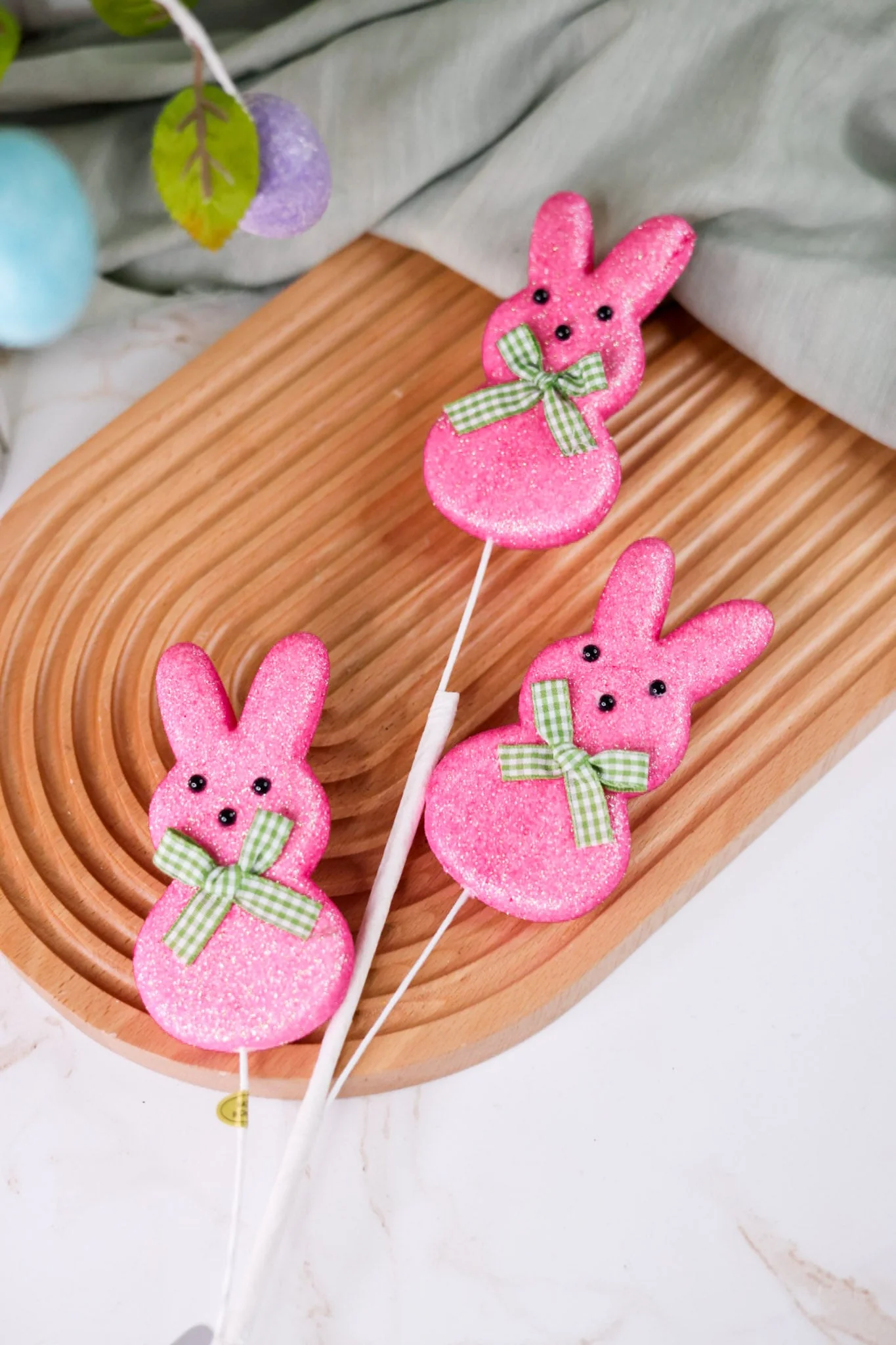 24" Pink Glitter Easter Bunny Spray FINAL SALE