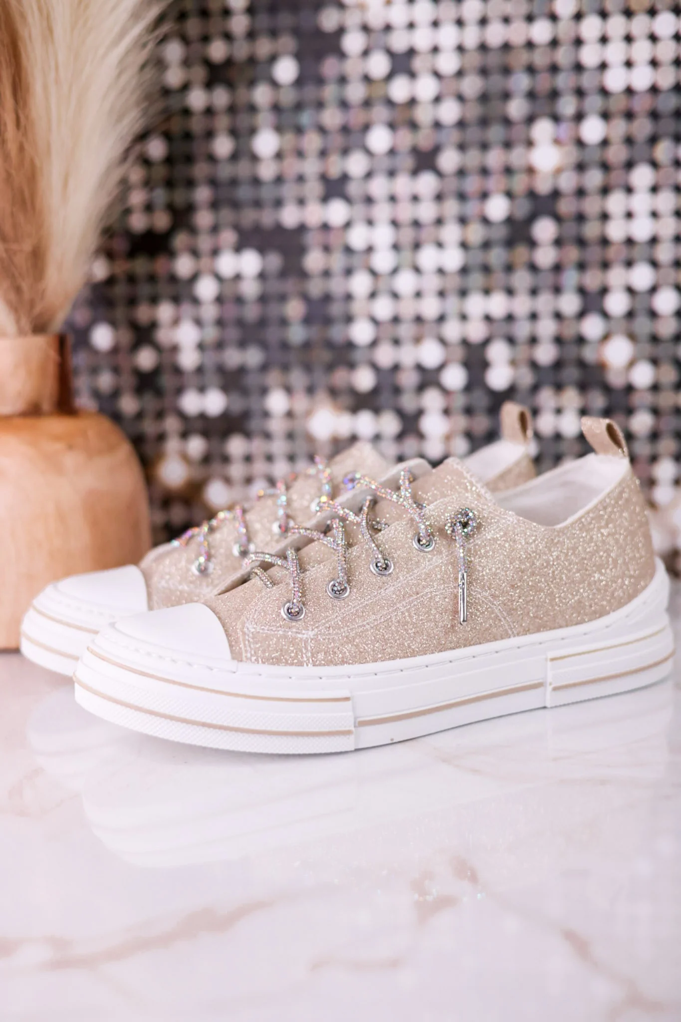 Aman 2 Gold Glitter Sneakers FINAL SALE