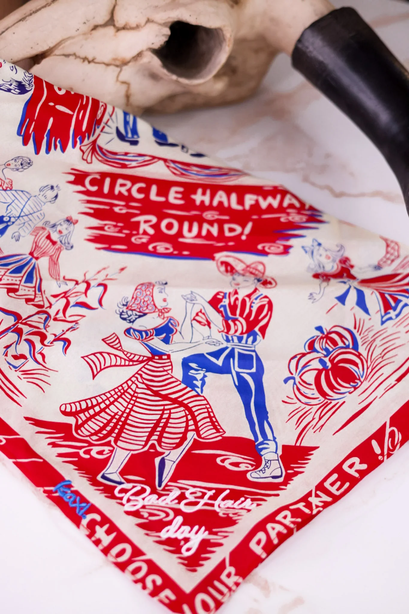 Bad Hair Day Western Print Bandana - Image 3
