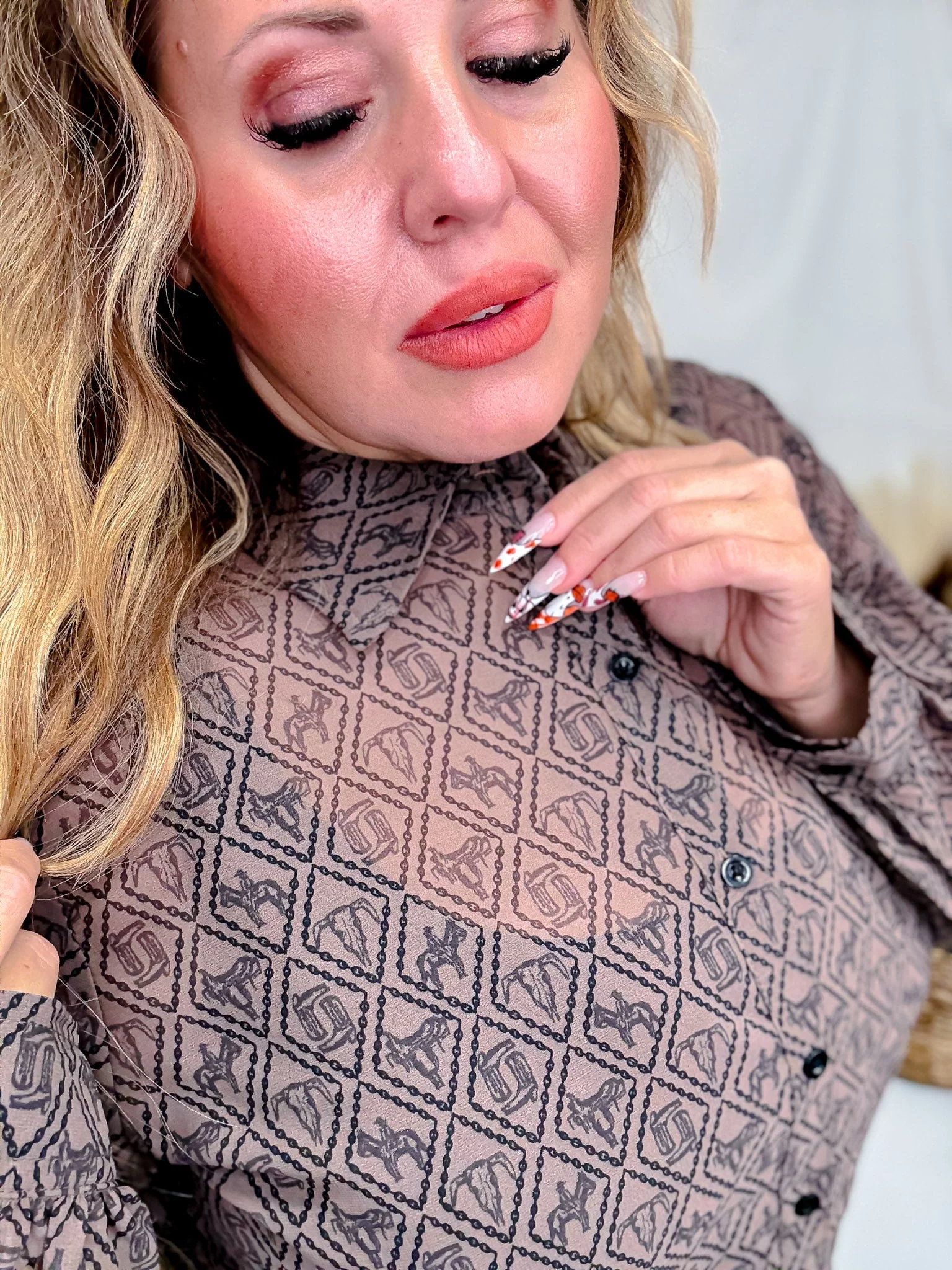 Badlands Sheer Long Sleeve Button Down Top FINAL SALE - Image 11