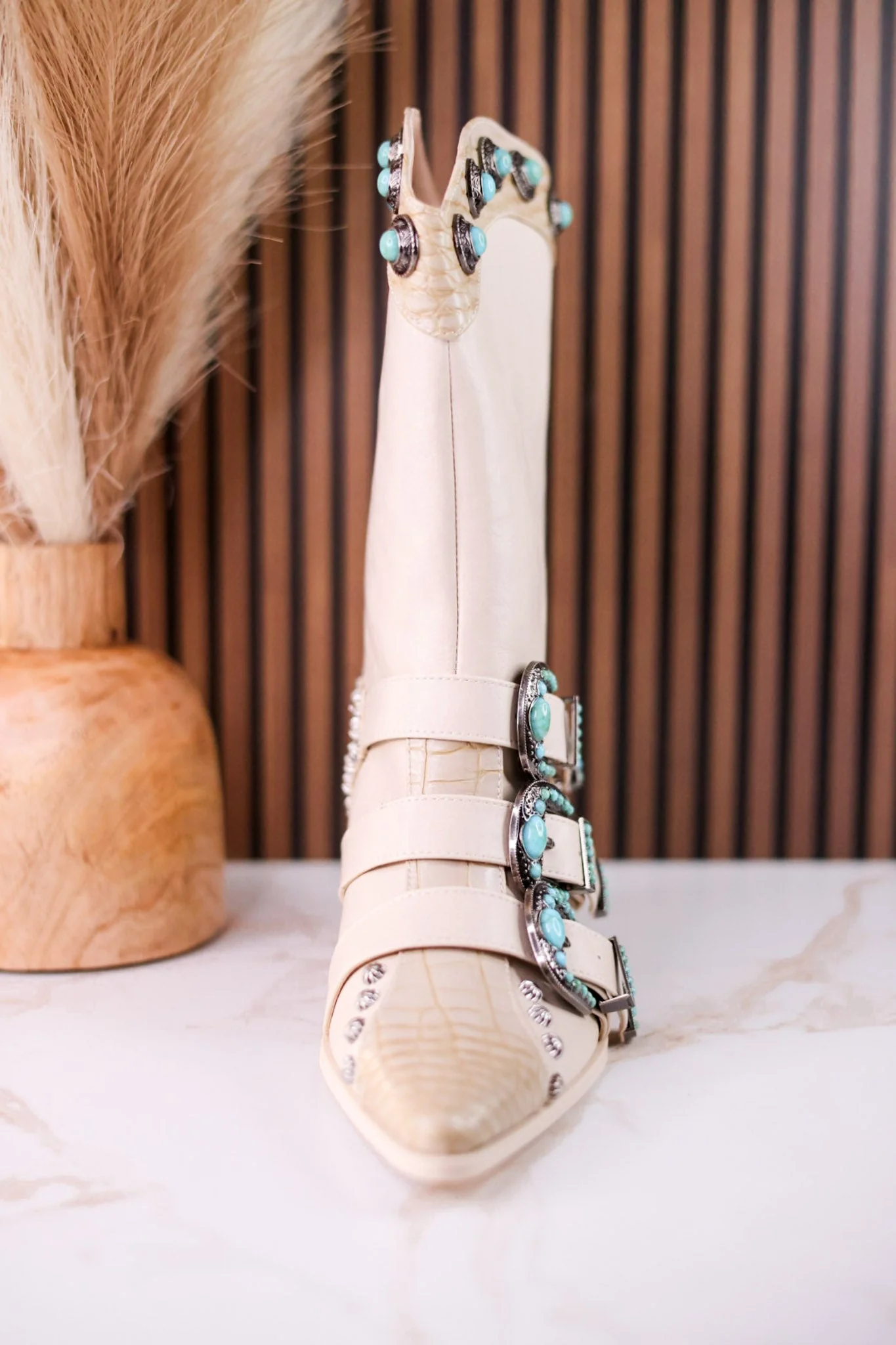 Balmoral Faux Leather & Snakeskin Boots - Image 6