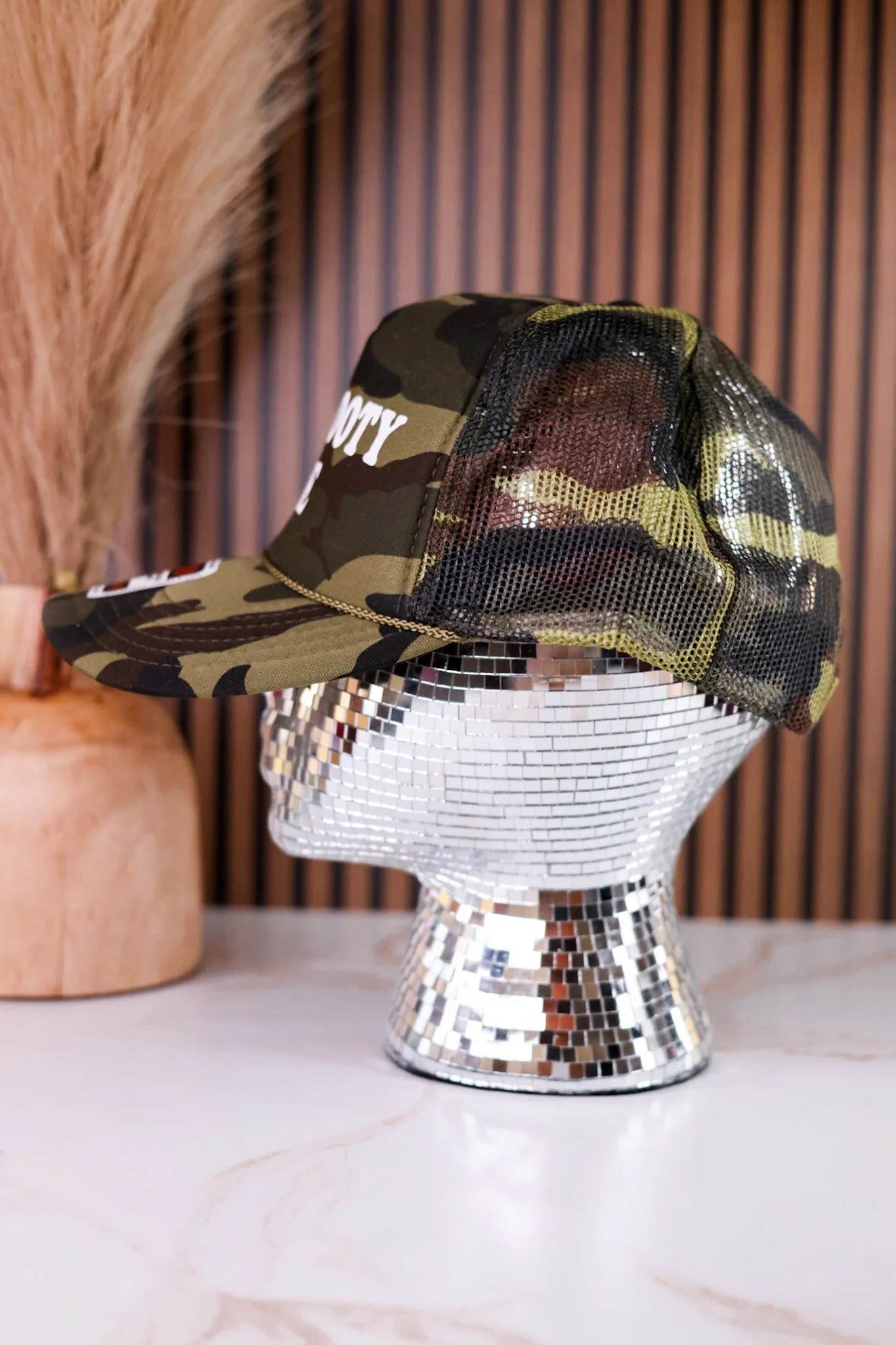 Big Booty Hoe Camo Snapback Trucker Hat - Image 3