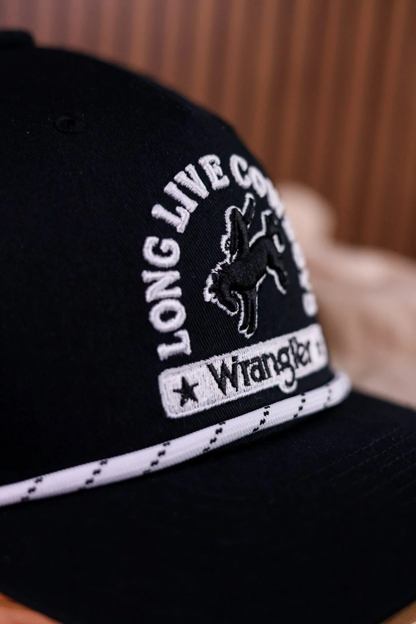 Black & White Wrangler "Long Live Cowboys" Trucker Hat - Image 3