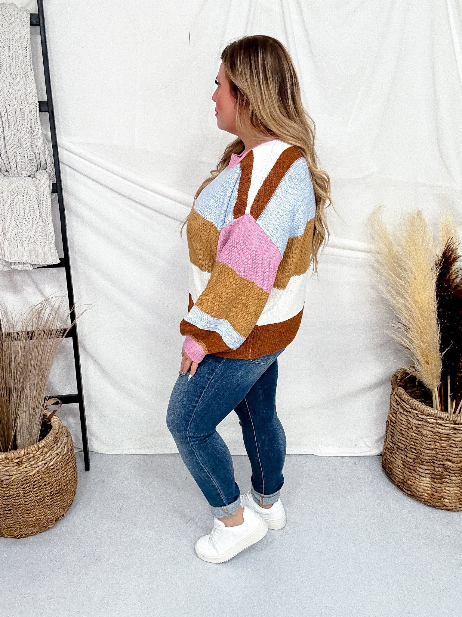 Bold Striped Color Block Sweater FINAL SALE - Image 4