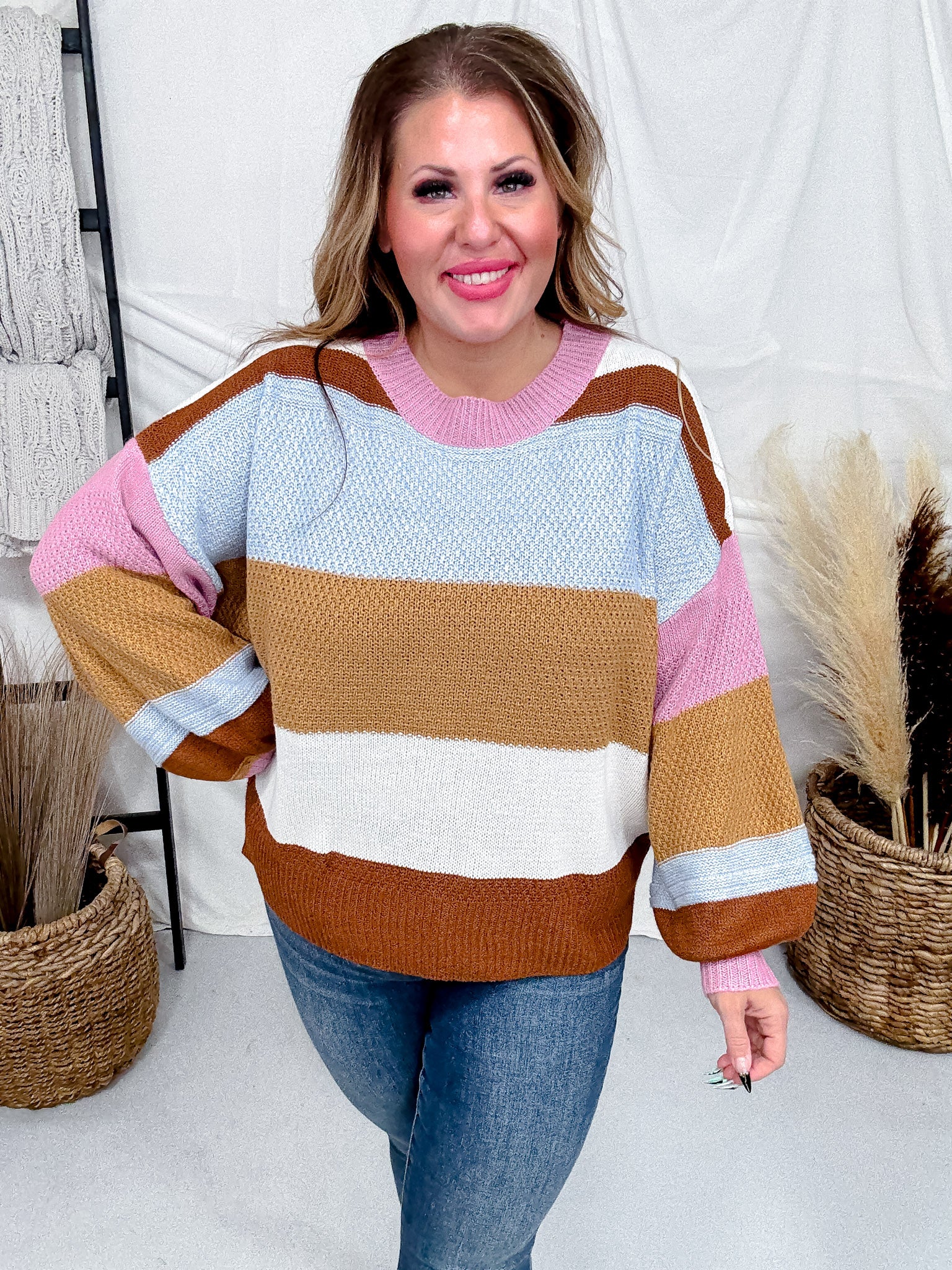 Bold Striped Color Block Sweater FINAL SALE - Image 6