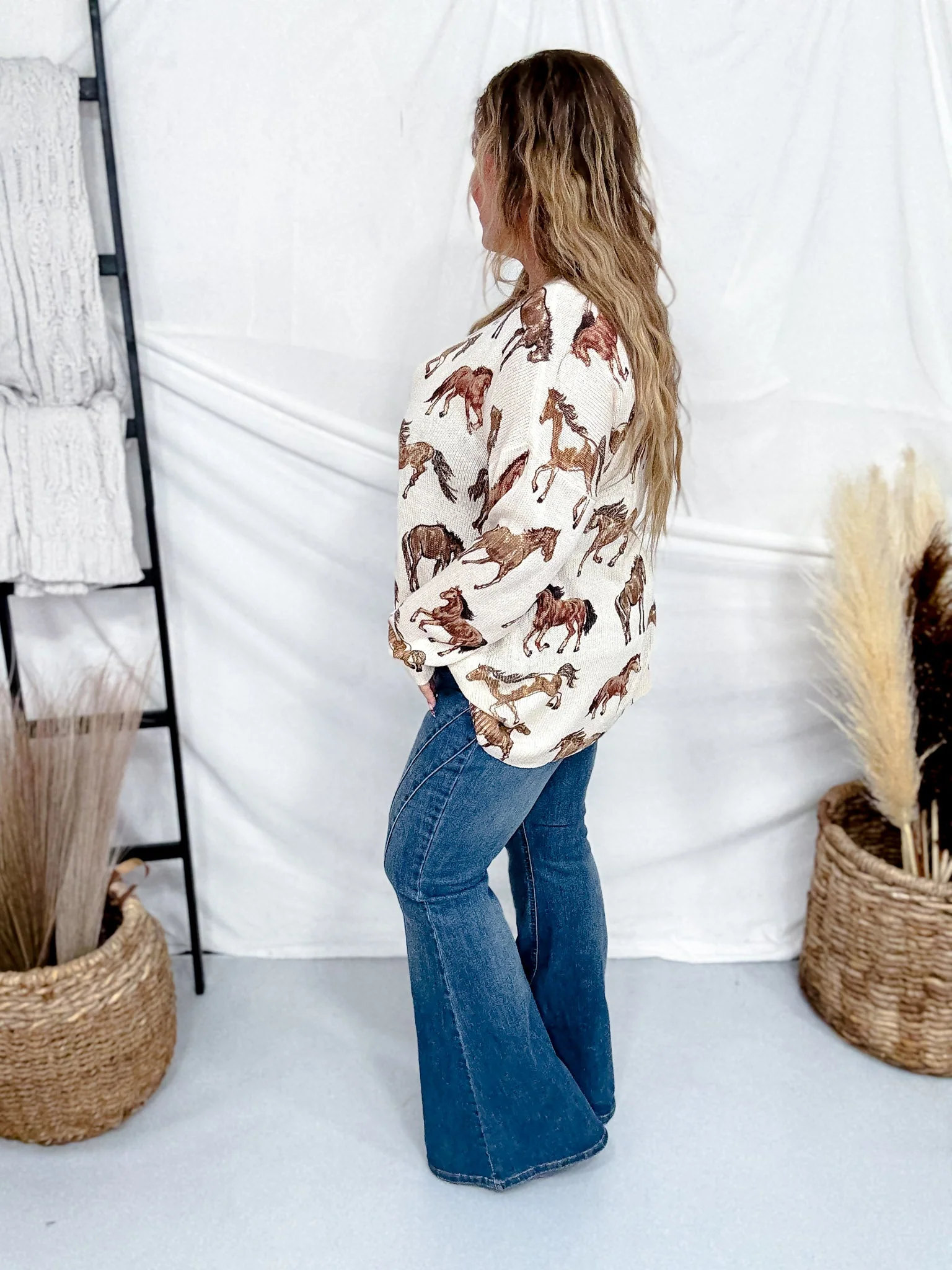 Bonfire Wild Horses Long Sleeve Sweater Knit FINAL SALE - Image 6