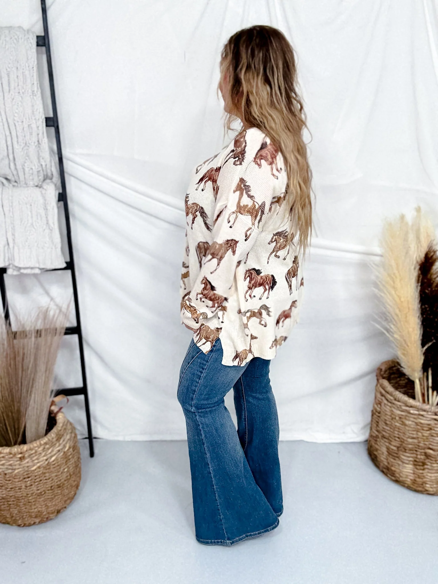 Bonfire Wild Horses Long Sleeve Sweater Knit FINAL SALE - Image 8
