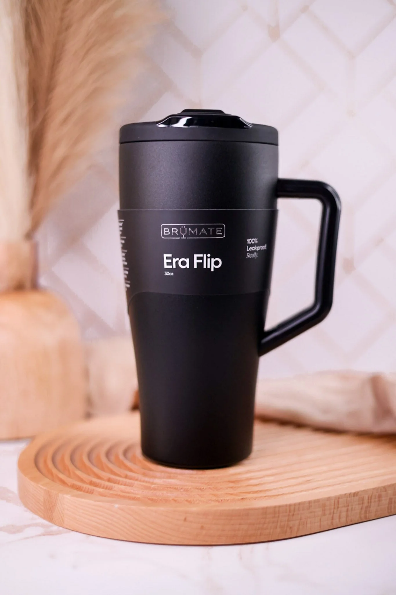 Brumate Matte Black 30oz Era Flip Tumbler