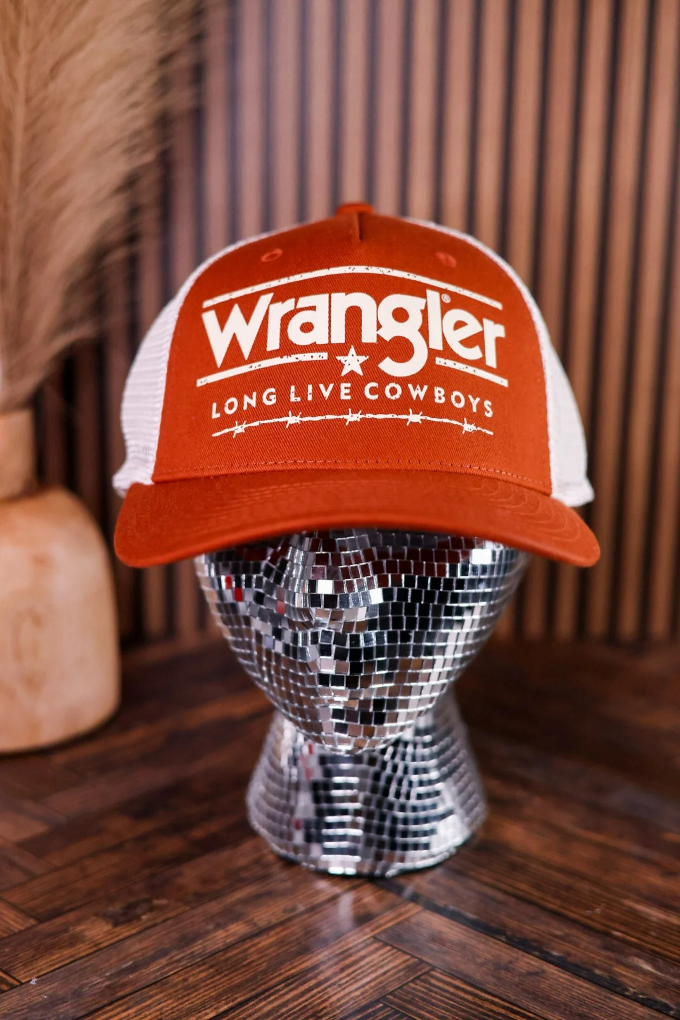 Burnt Orange Wrangler Long Live Cowboys Trucker Hat - Image 2