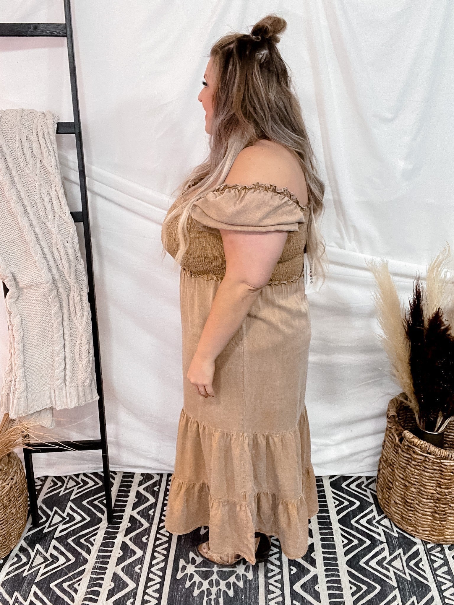 Camel Colored Denim Dress FINAL SALE - Image 12