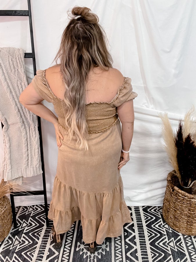 Camel Colored Denim Dress FINAL SALE - Image 13