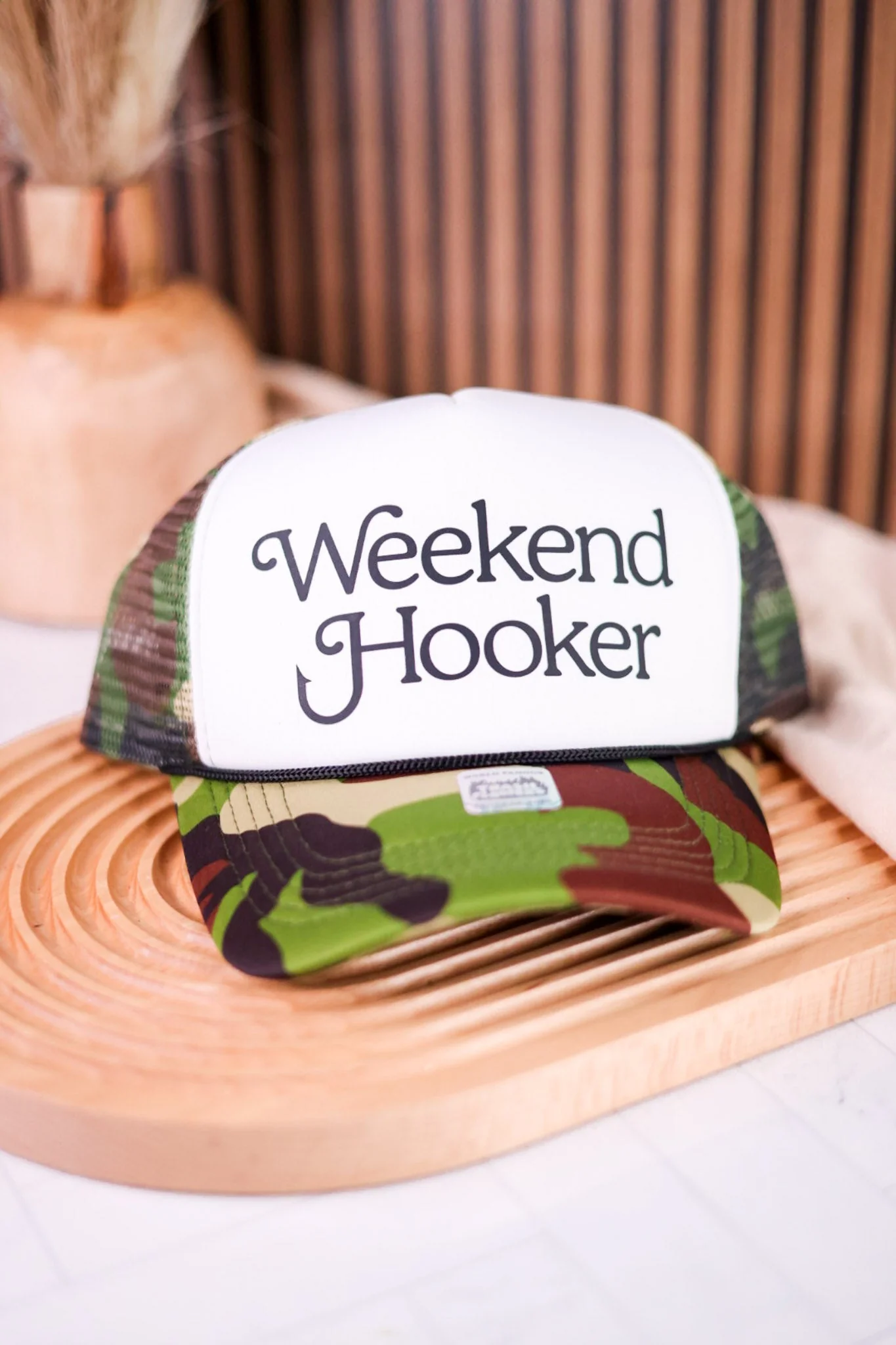 Camo Print Weekend Hooker Trucker Hat