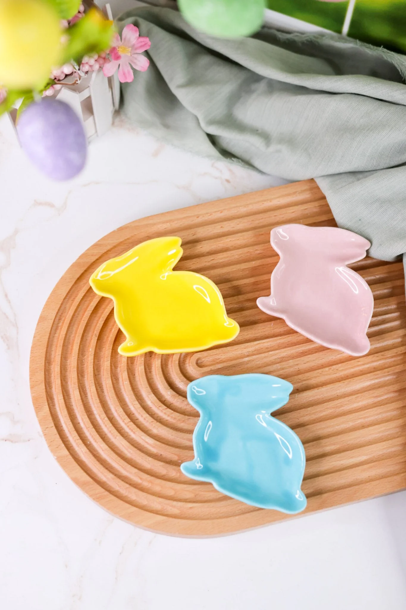 Ceramic Easter Bunny Trinket Tray (3 Colors) FINAL SALE