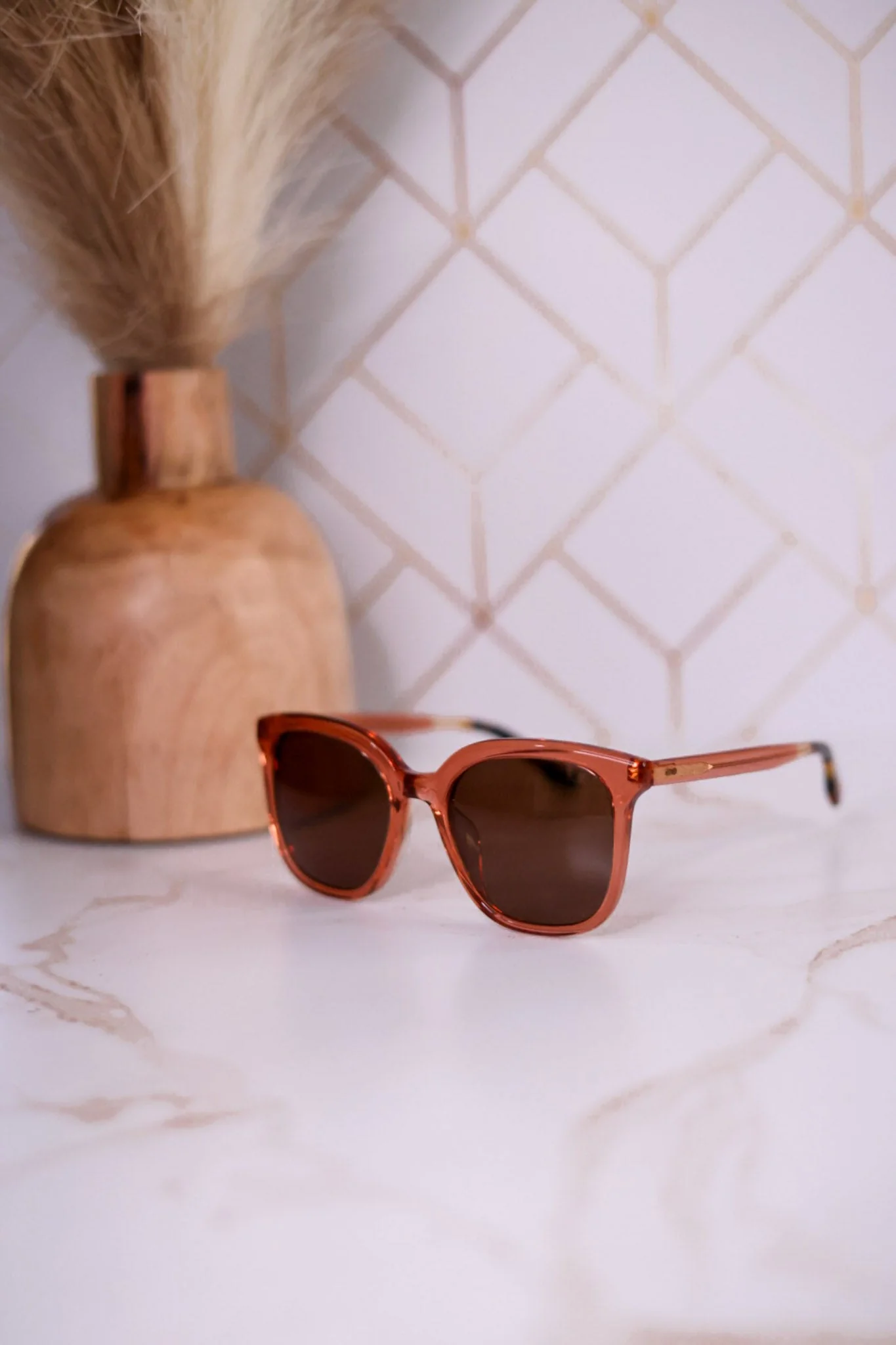 Charmaine Sunglasses In Apricot Crystal - Image 7