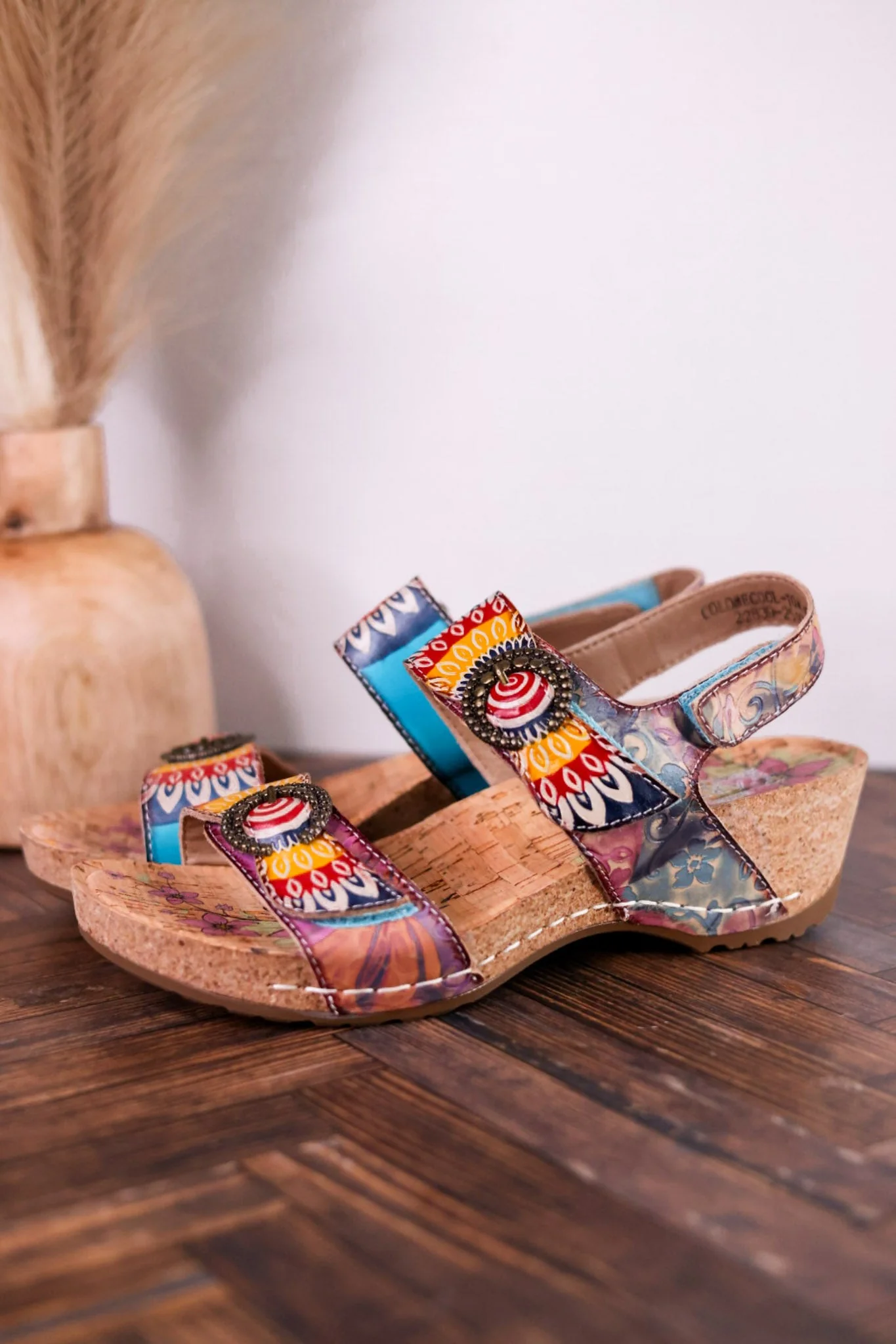 Color Me Cool Multicolored Sandals With Medallion Buckles - Image 12