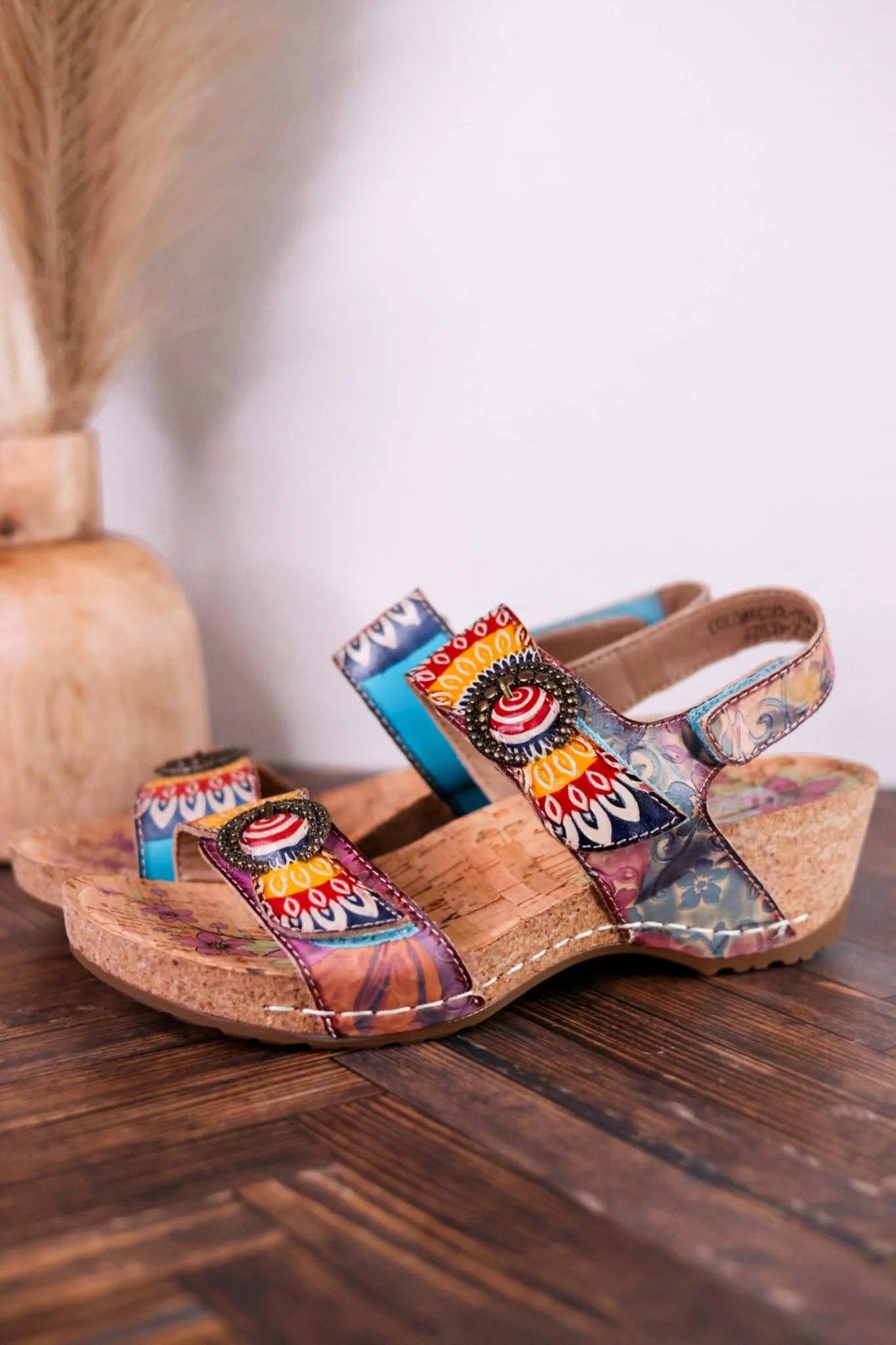 Color Me Cool Multicolored Sandals With Medallion Buckles - Image 4