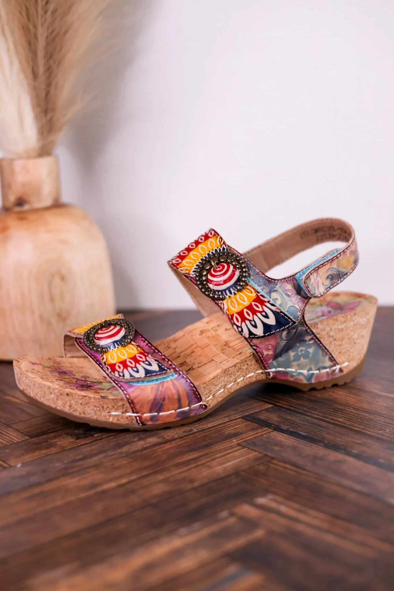 Color Me Cool Multicolored Sandals With Medallion Buckles - Image 5