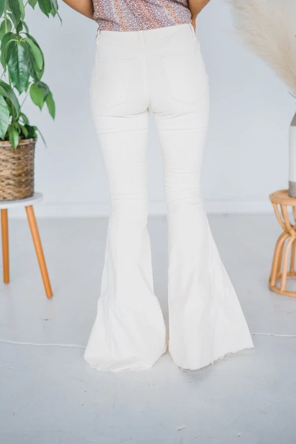Cream Corduroy Flared Pants FINAL SALE - Image 12