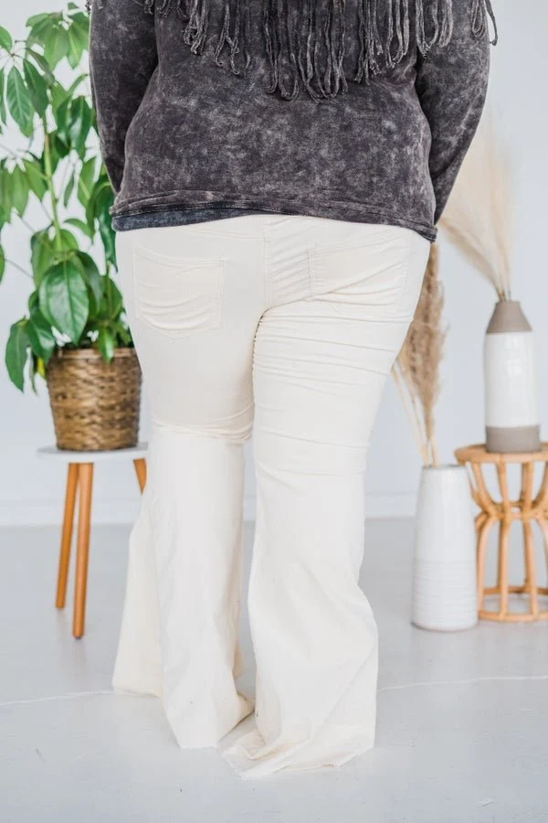 Cream Corduroy Flared Pants FINAL SALE - Image 13