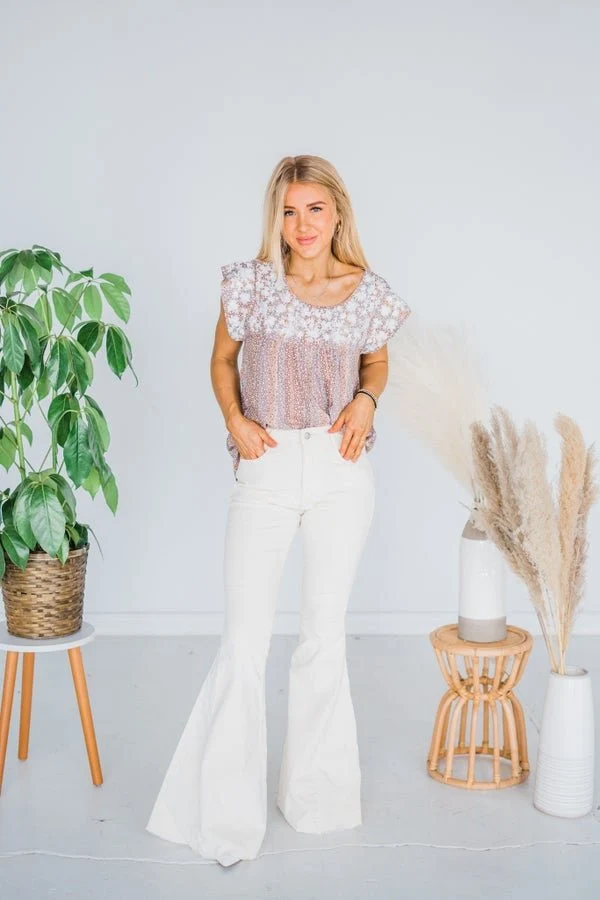 Cream Corduroy Flared Pants FINAL SALE - Image 14