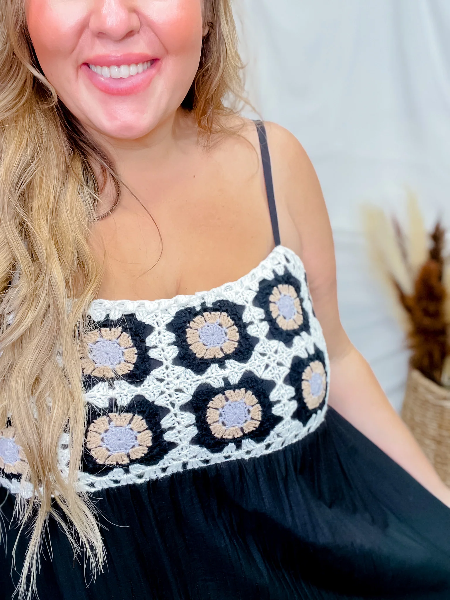 Crochet Bodice Textured Fabric Maxi Dress FINAL SALE - Image 3