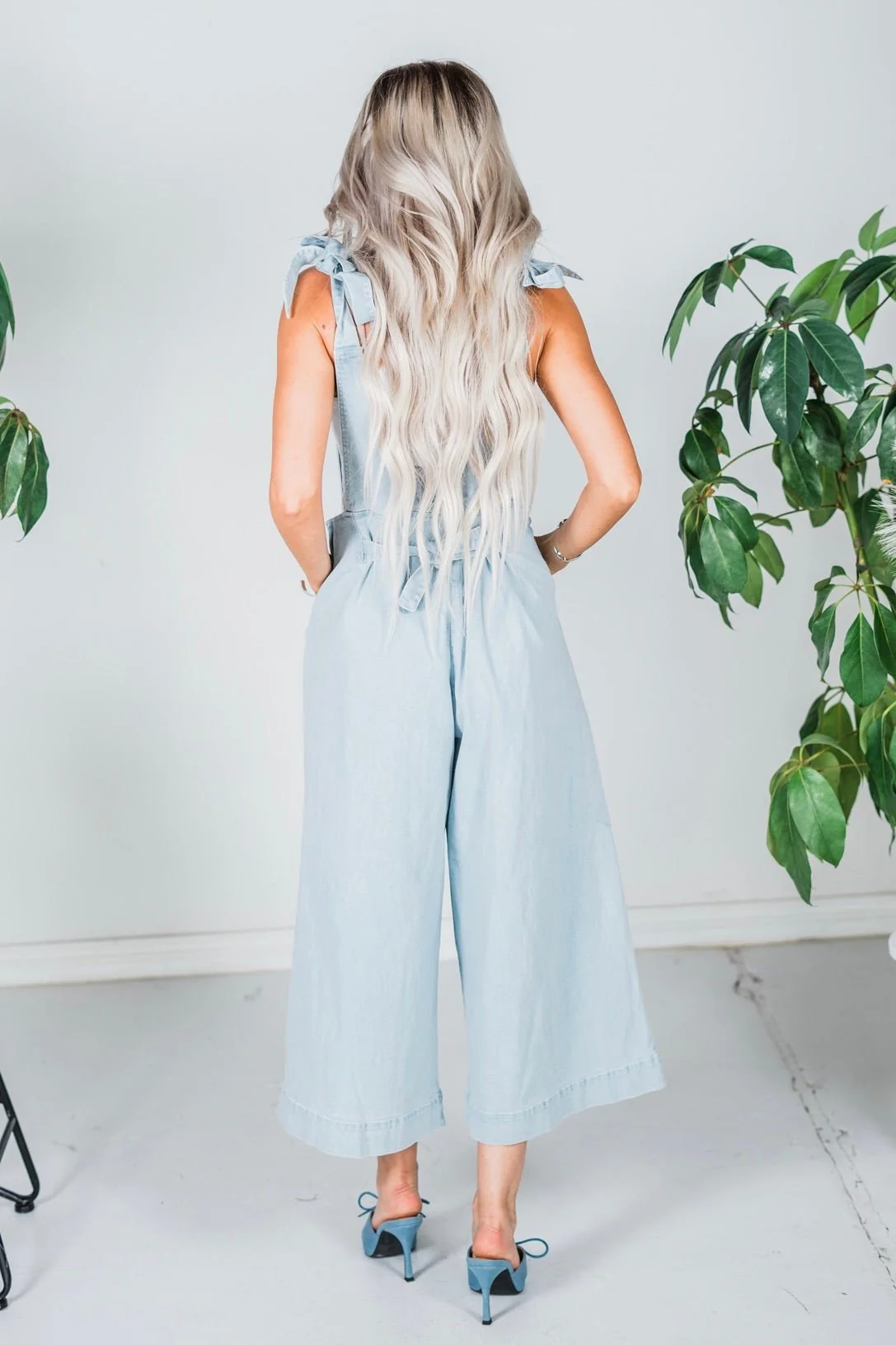 Daisy Embroidered Cropped Wide Leg Overalls FINAL SALE - Image 14