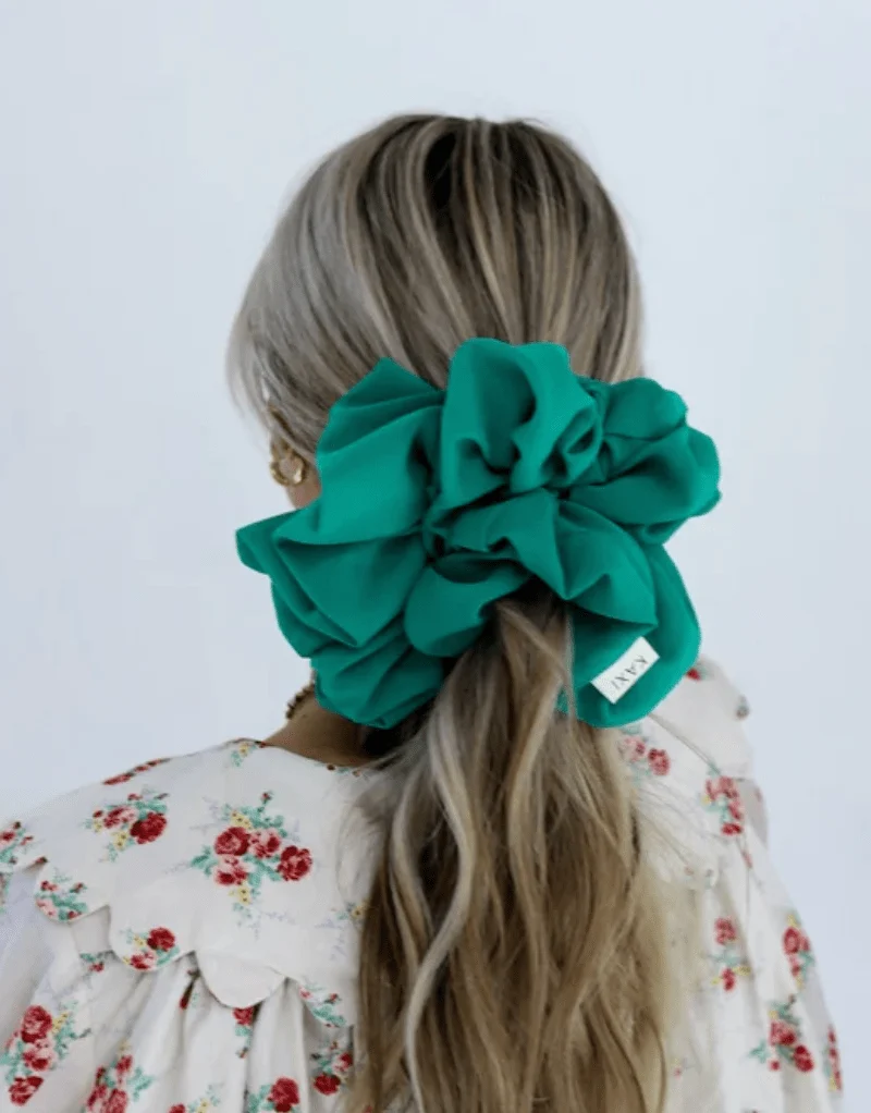 Emerald Green Jumbo Scrunchie FINAL SALE - Image 3