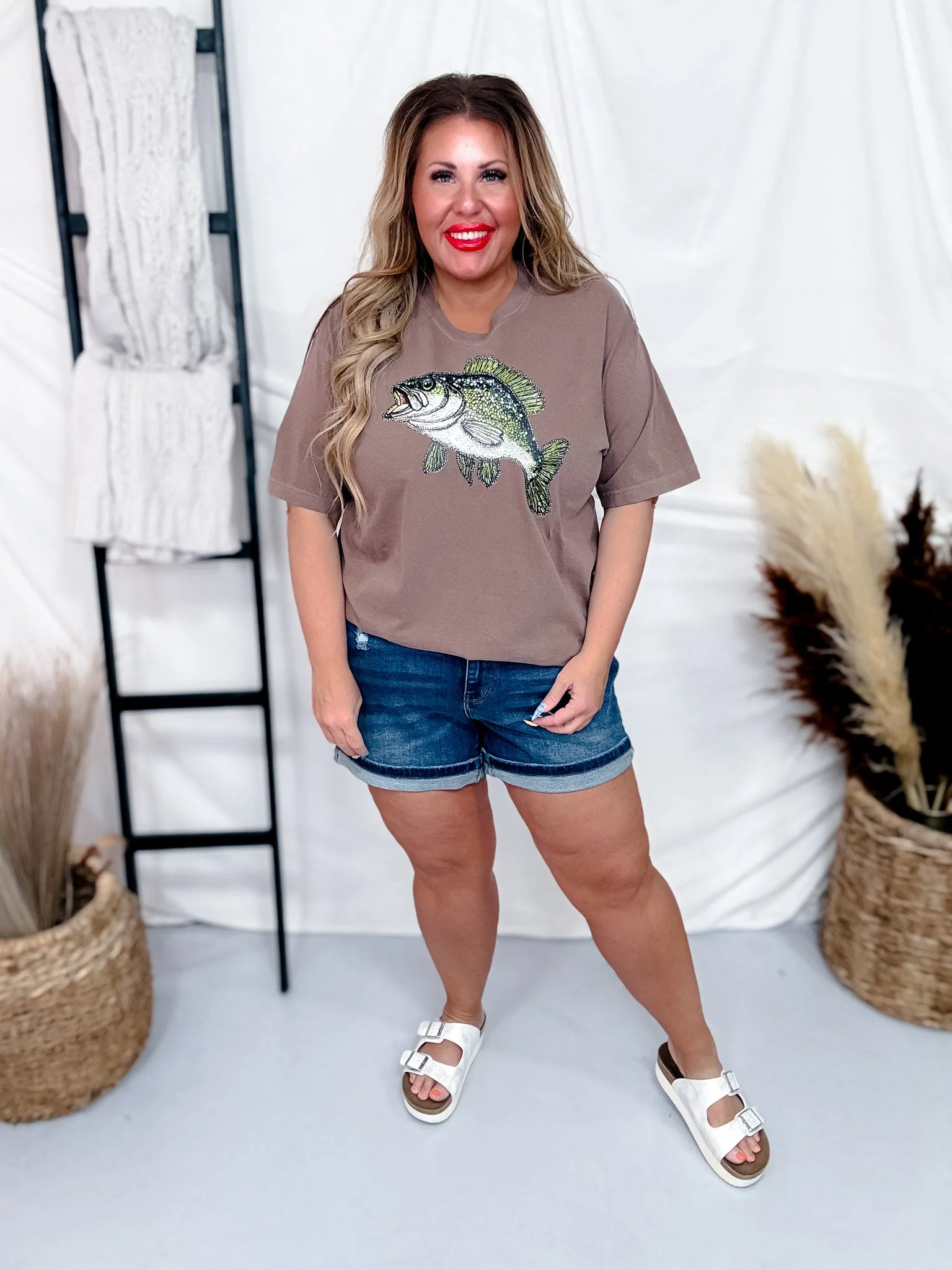 Faux Rhinestone Bass Graphic Tee - Image 5