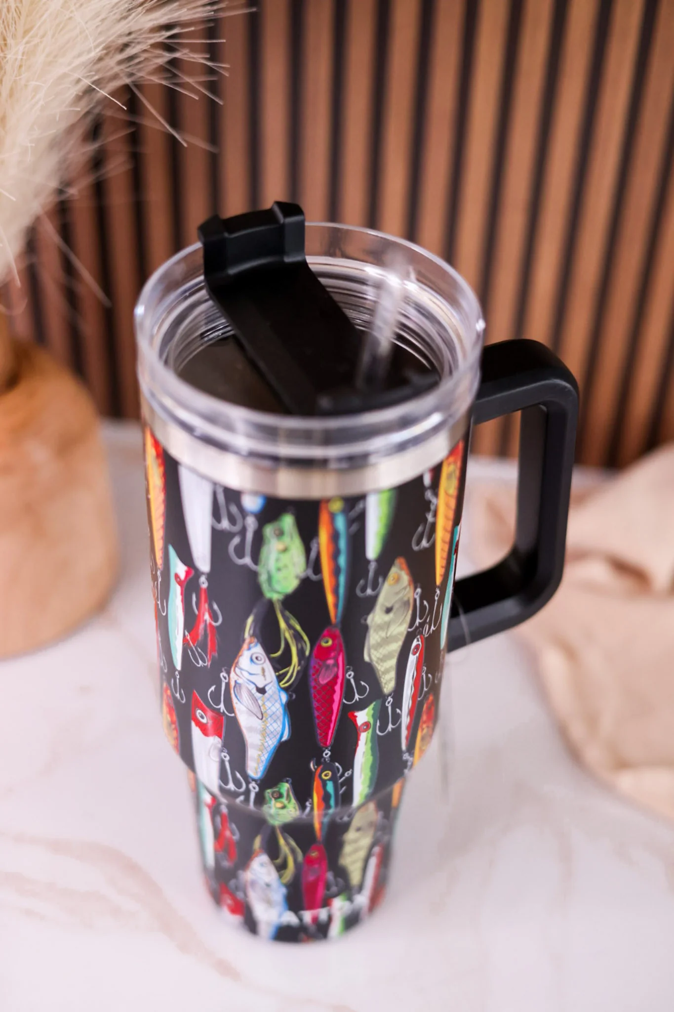 Fishing Lures 40oz Tumbler W/ Straw - Image 3