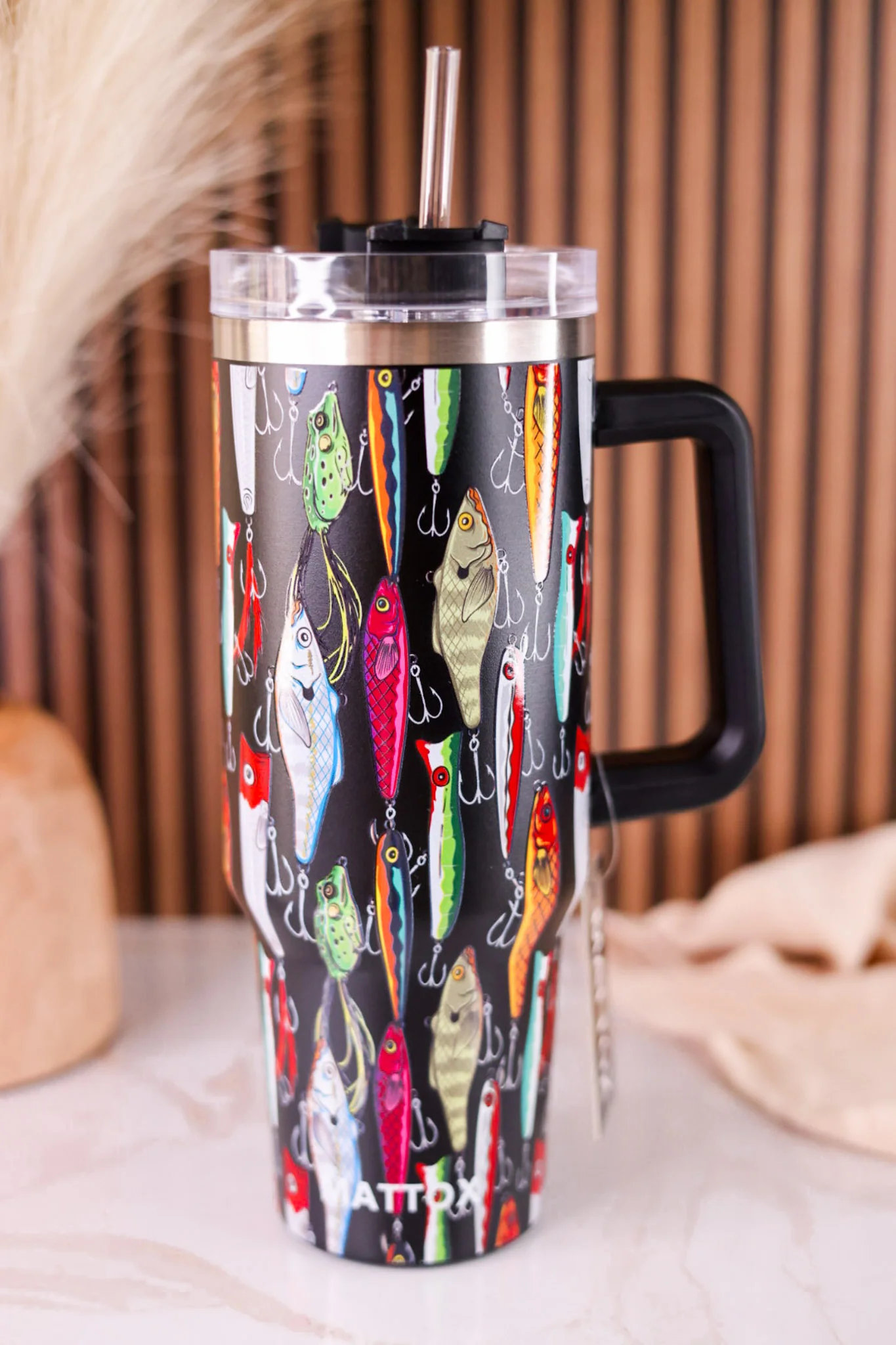Fishing Lures 40oz Tumbler W/ Straw - Image 6