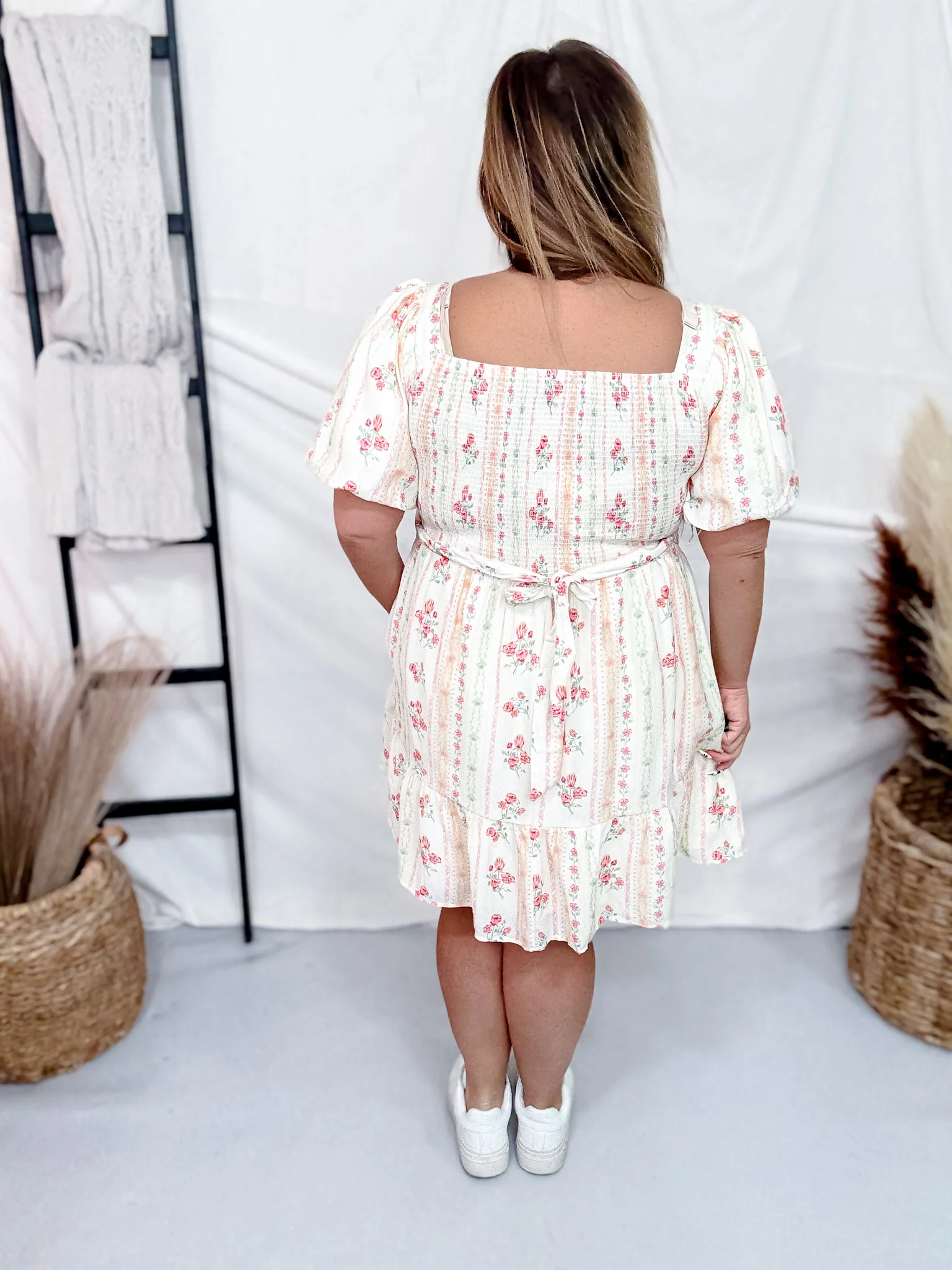 Floral Print Mini Dress With Balloon Sleeves FINAL SALE - Image 5