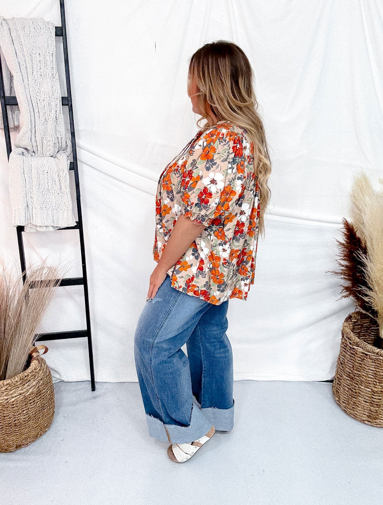 Flower Printed Short Sleeve Blouse FINAL SALE - Image 7