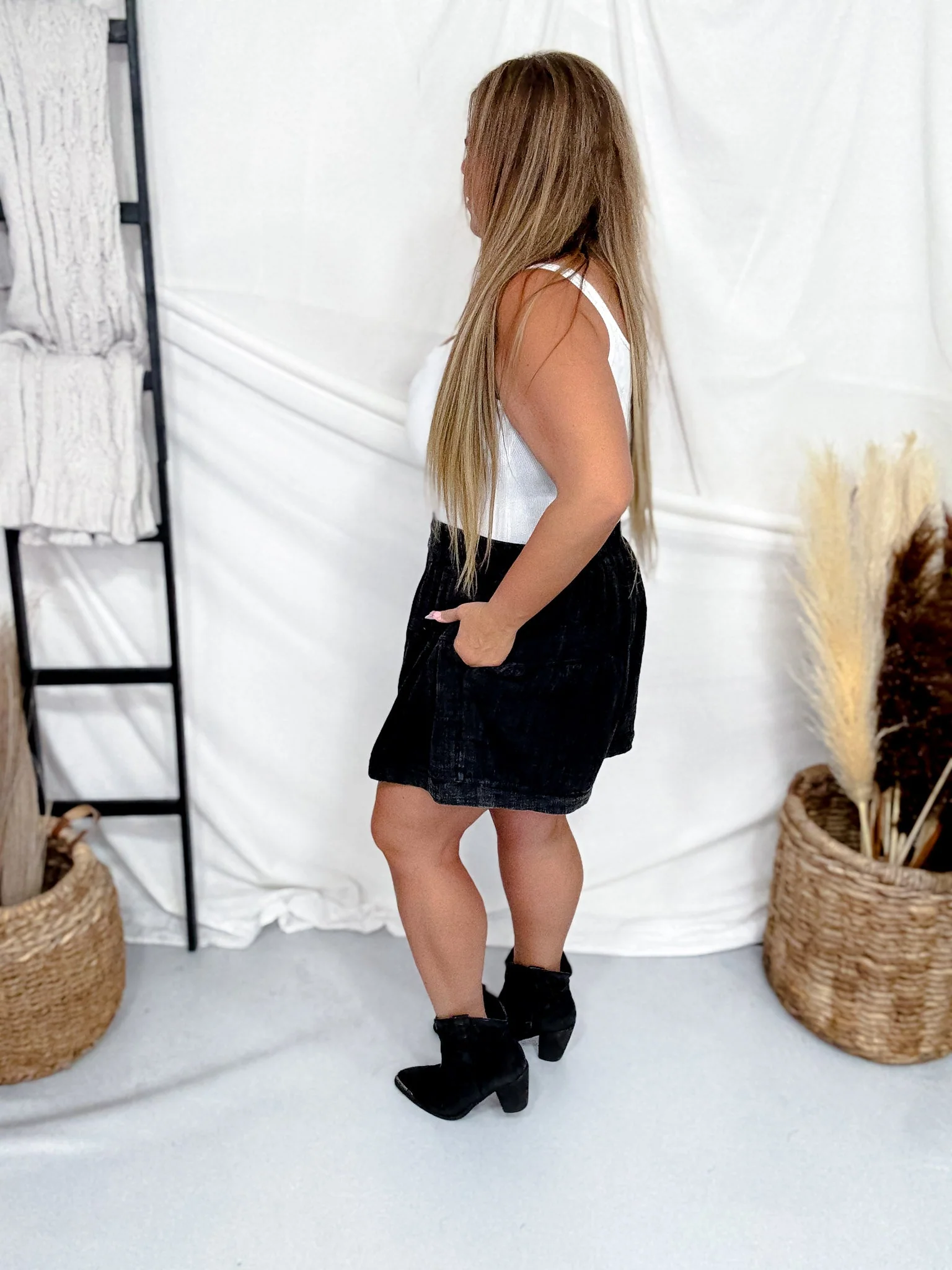 Flowy Western Chic "Range Riders" Black Shorts FINAL SALE - Image 3