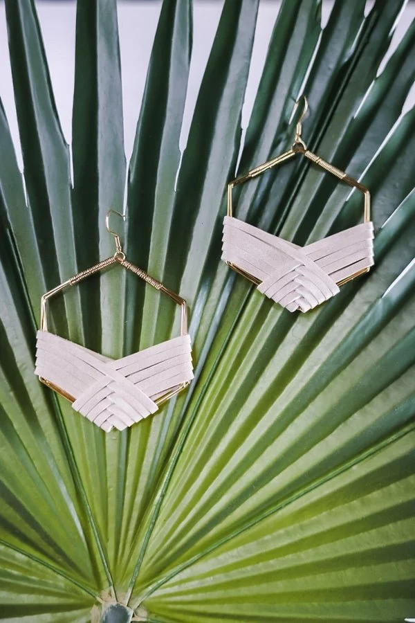 Gold Hexagon Earrings FINAL SALE - Image 10