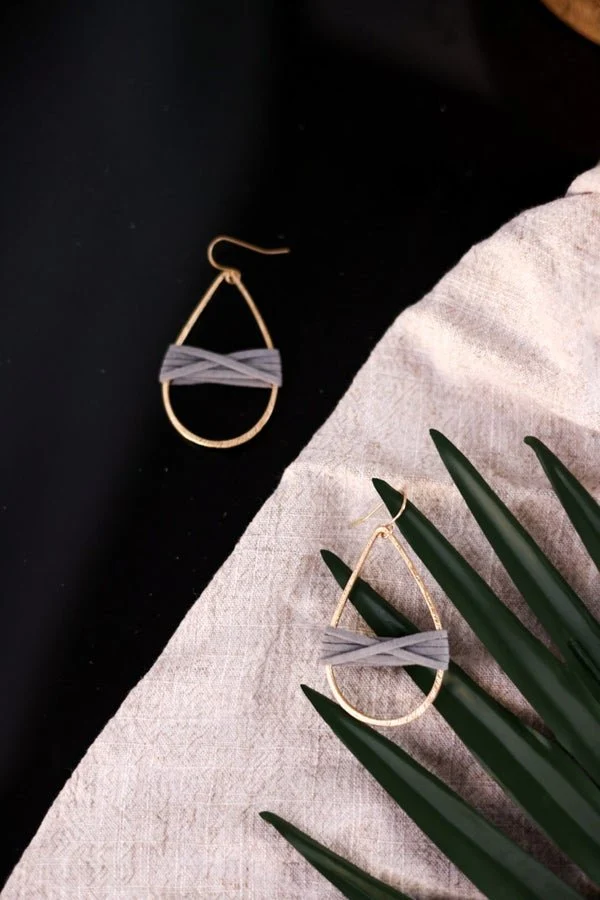 Gold Tear Drop Earrings FINAL SALE - Image 3