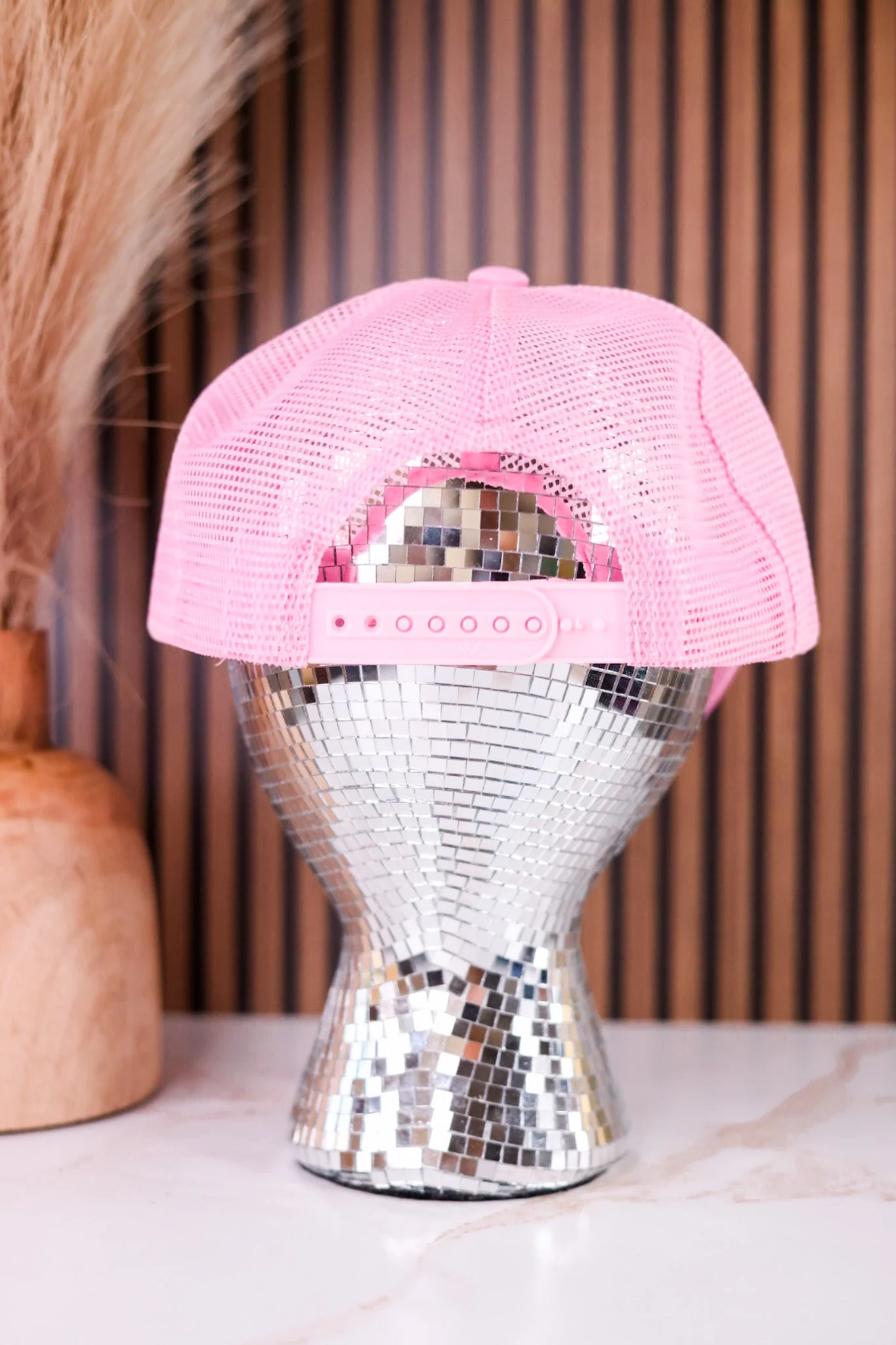 "Howdy Bitch" Baby Pink & White Snapback Trucker Hat - Image 4