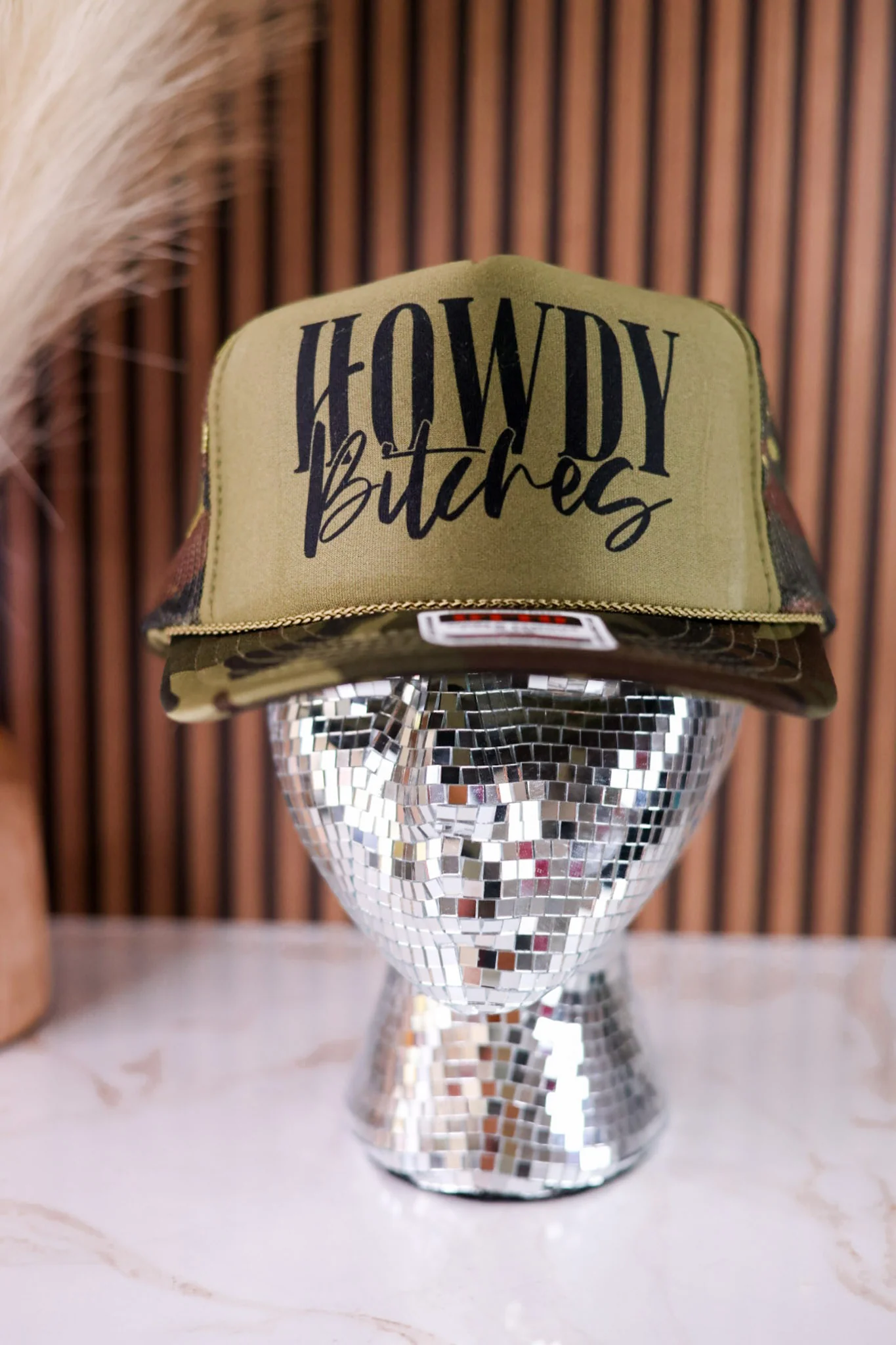 Howdy Bitches Camo Trucker Hat - Image 2