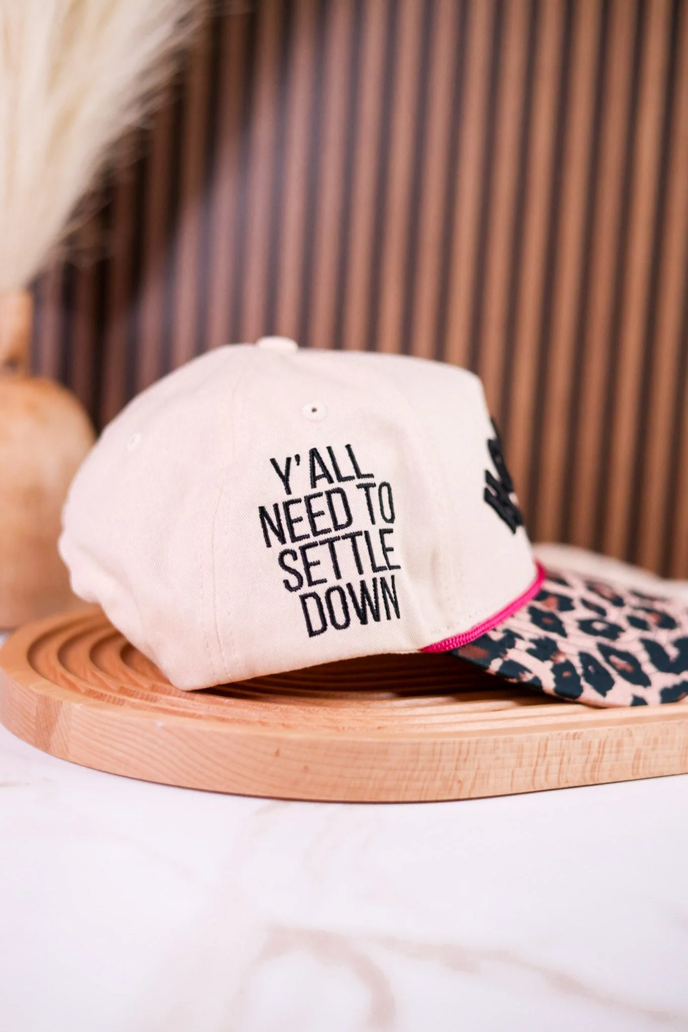 "Howdy" Hat With Leopard Print Bill - Image 2
