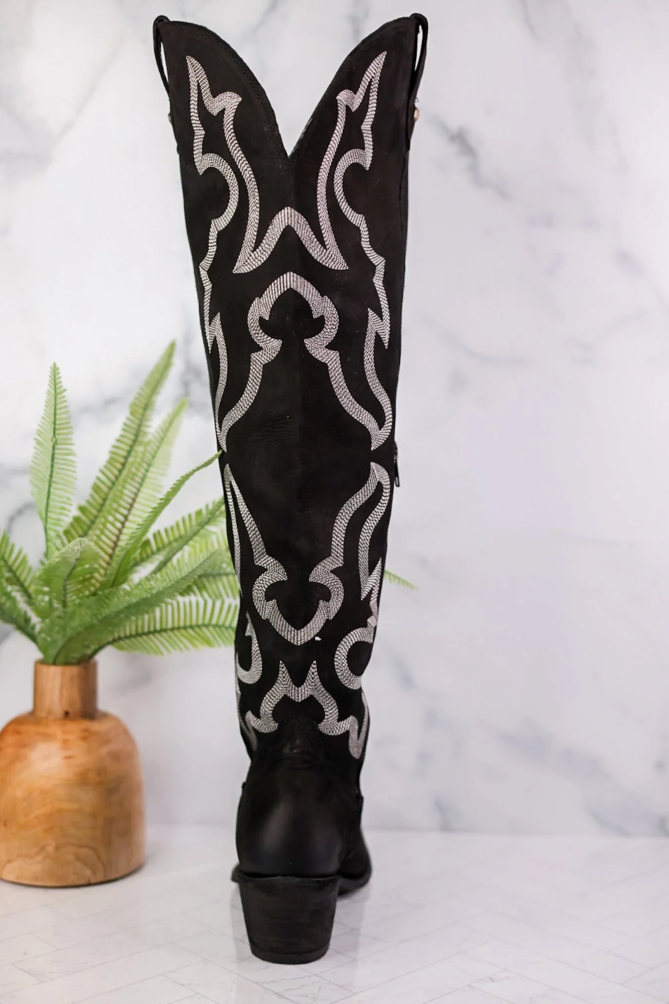 Indira Nobuck Grease Negro Over-Knee Boots - Image 5