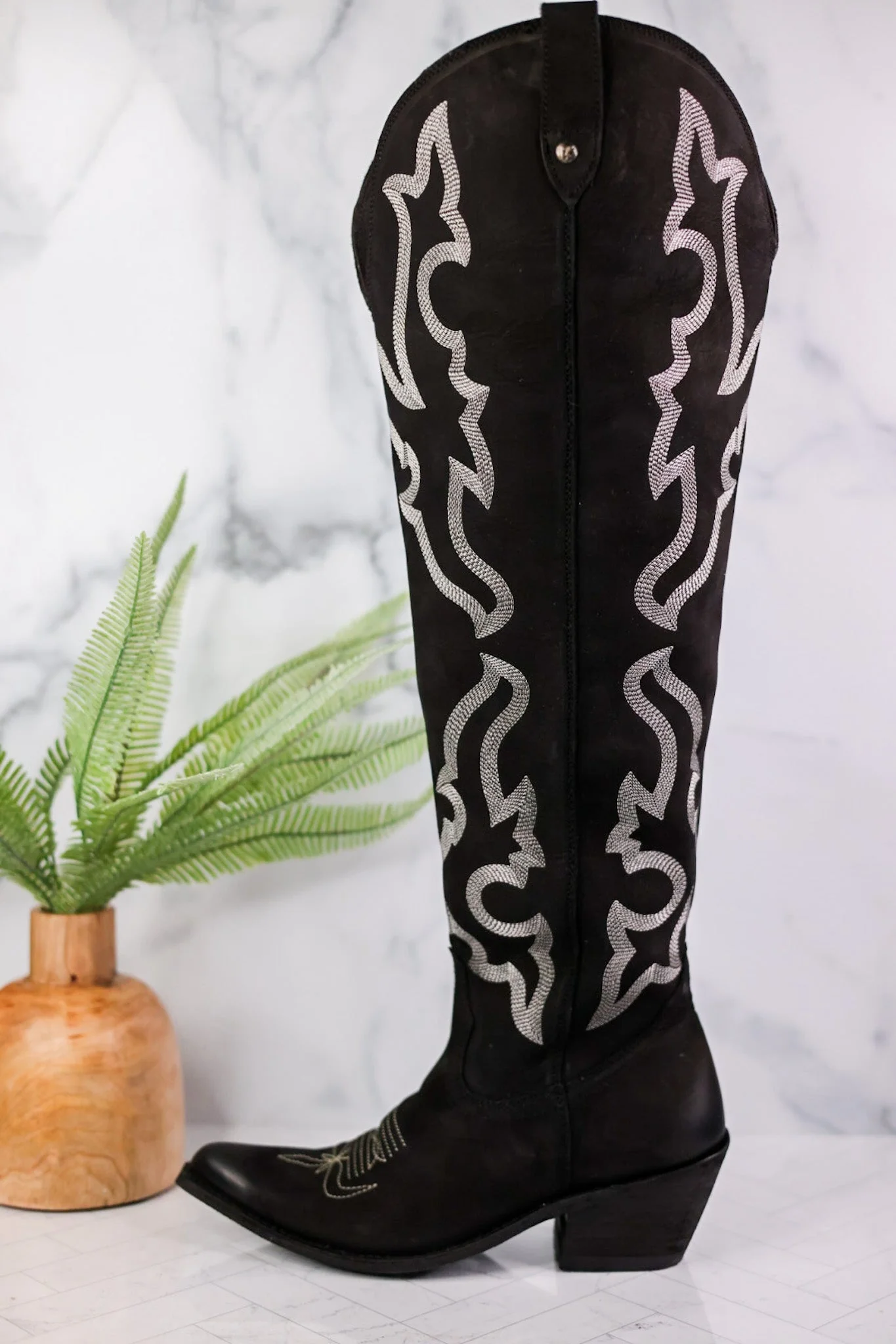 Indira Nobuck Grease Negro Over-Knee Boots - Image 8