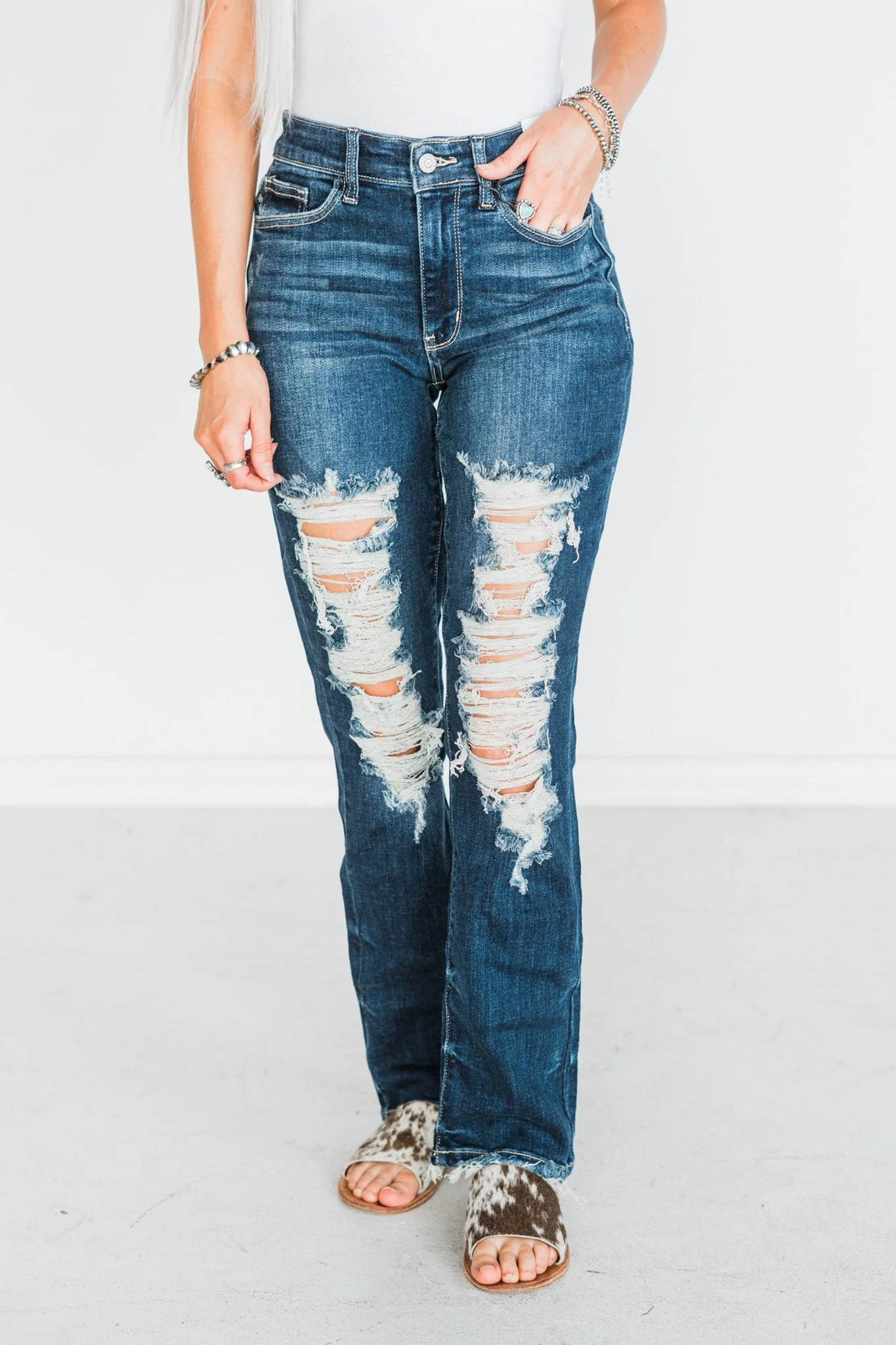 Judy Blue Heavy Destroy Straight Leg Jeans - Image 6