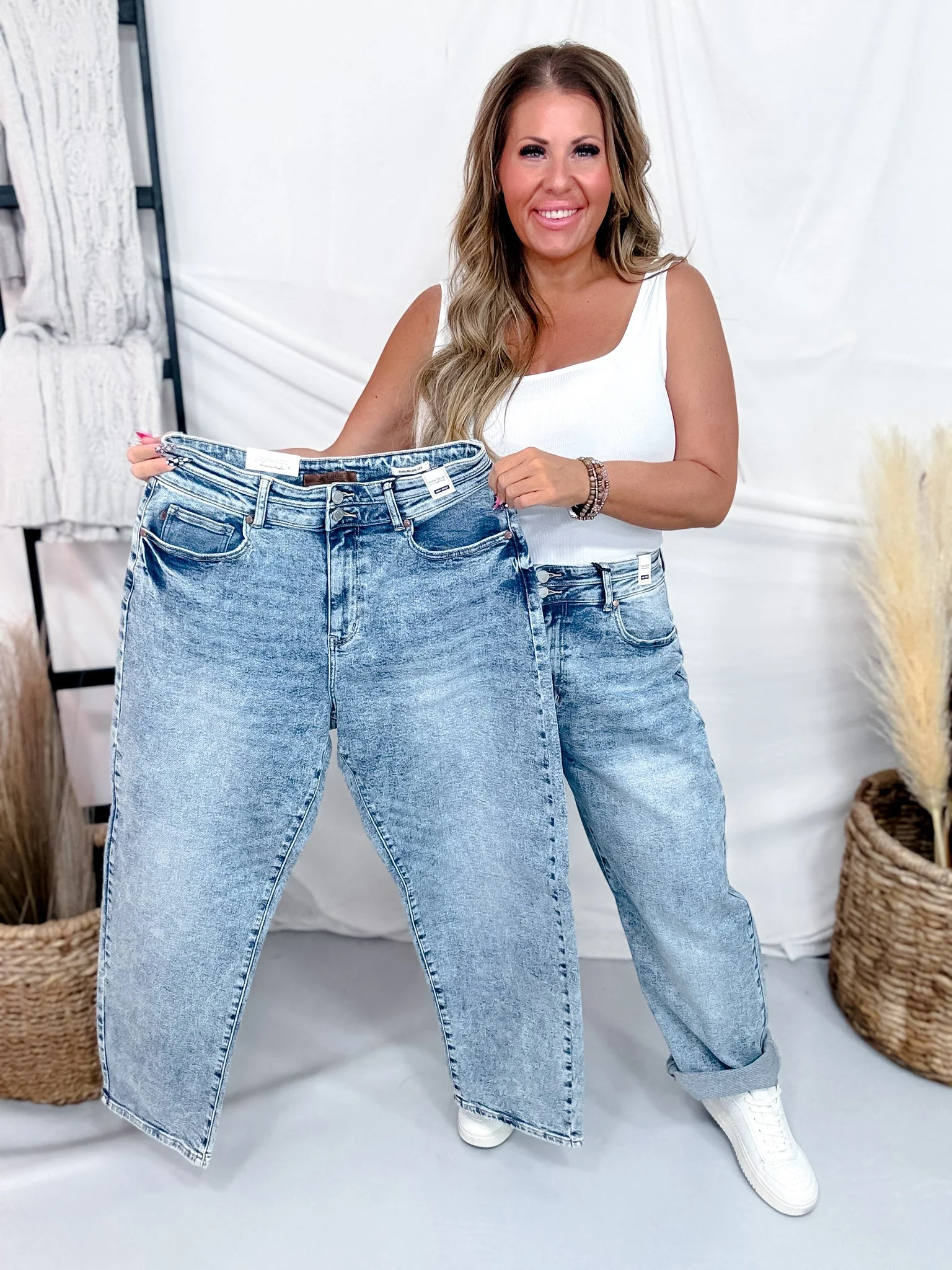 Judy Blue High Waist Arc Leg Jeans W/ Double Waistband - Image 7