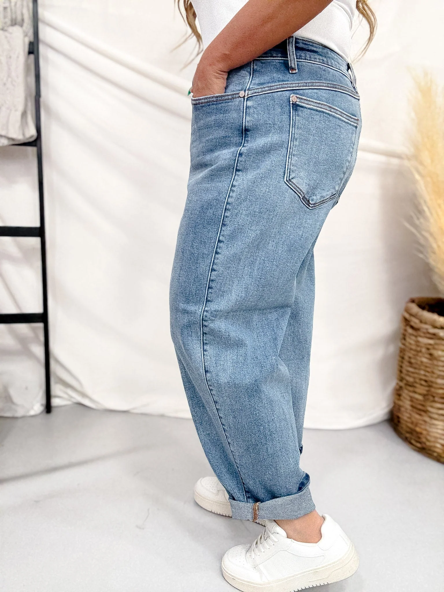 Judy Blue High Waist Barrel Leg Jeans - Image 4