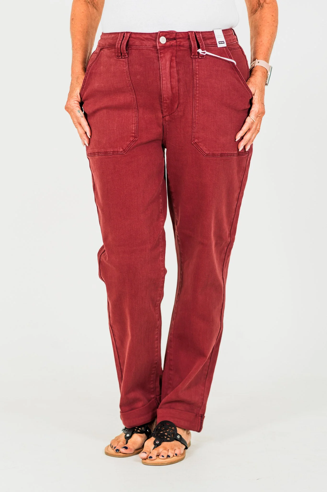 Judy Blue High Waist Sangria Cuffed Aurora Jogger Jeans FINAL SALE - Image 12