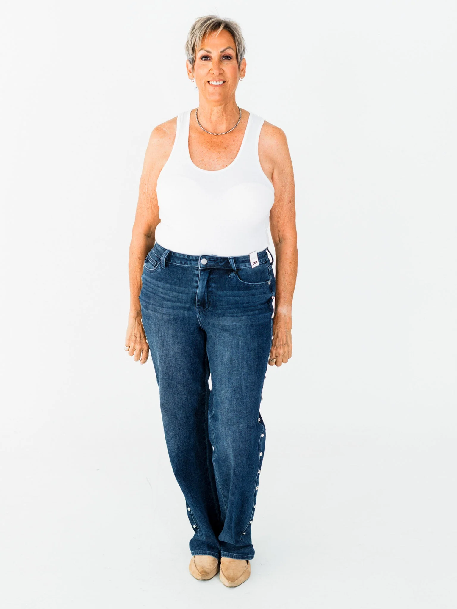 Judy Blue High-Waist Dome Studded Straight Jeans FINAL SALE - Image 15