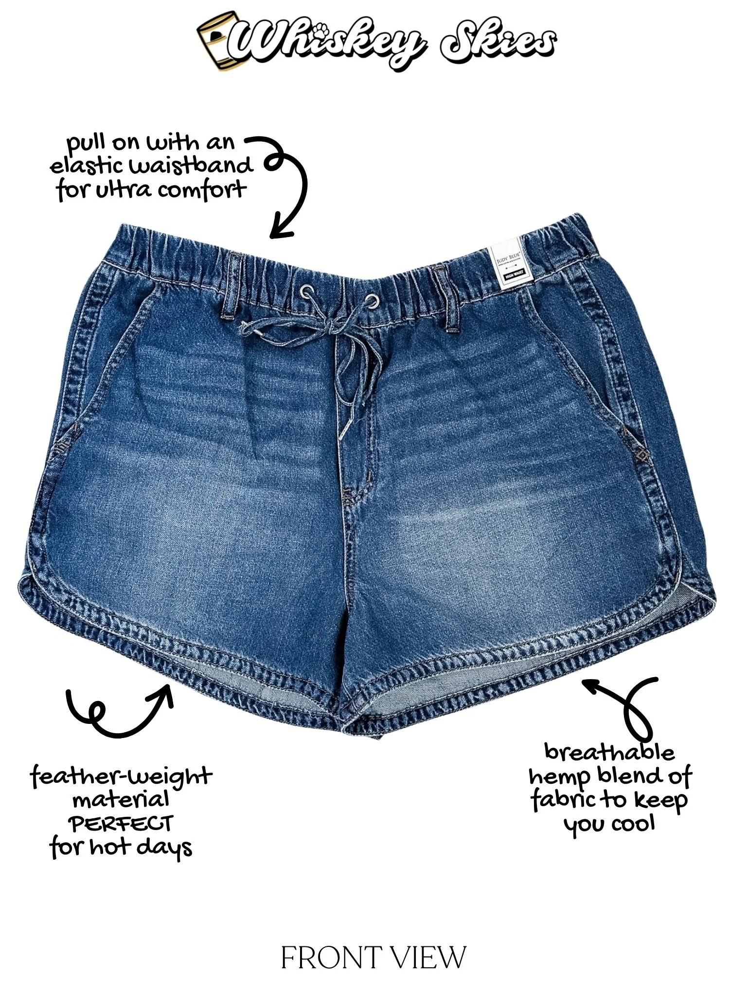Judy Blue High Waist Featherweight Drawstring Shorts - Image 4