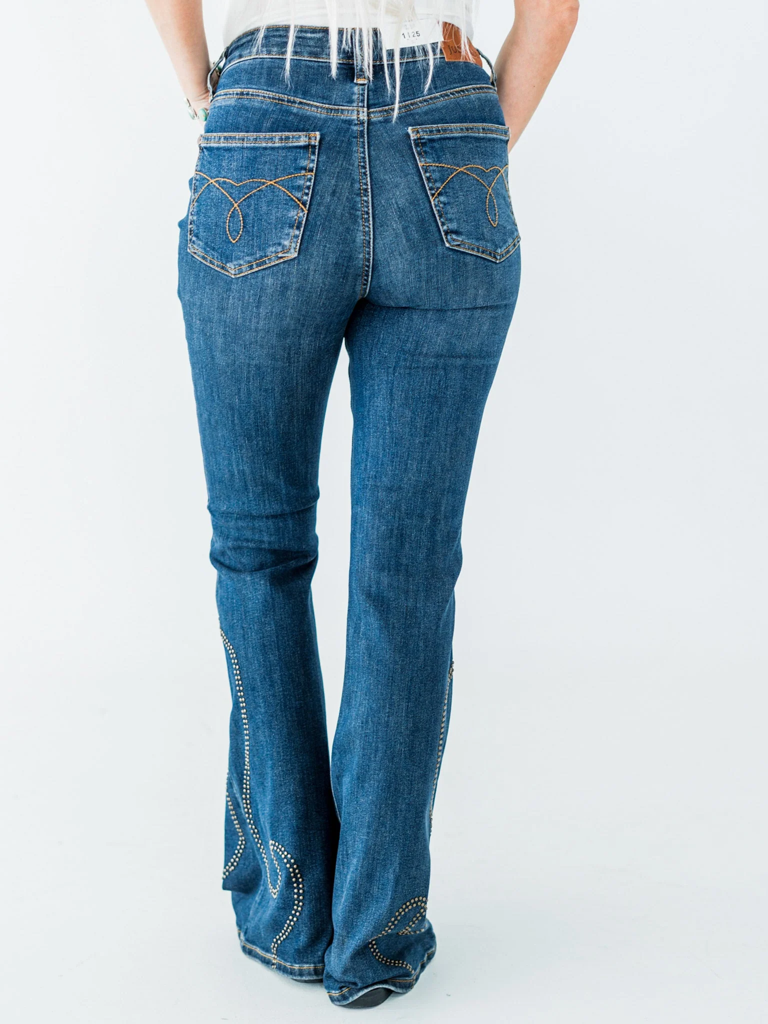 Judy Blue High Waist Flare Jeans With Western Stud Detailing FINAL SALE - Image 6