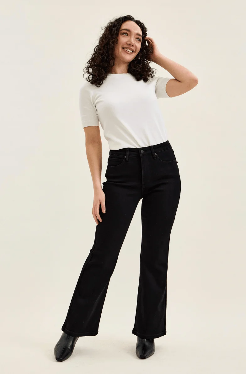 Judy Blue High-Waist Petite Tummy Control Bootcut Black Jeans - Image 11